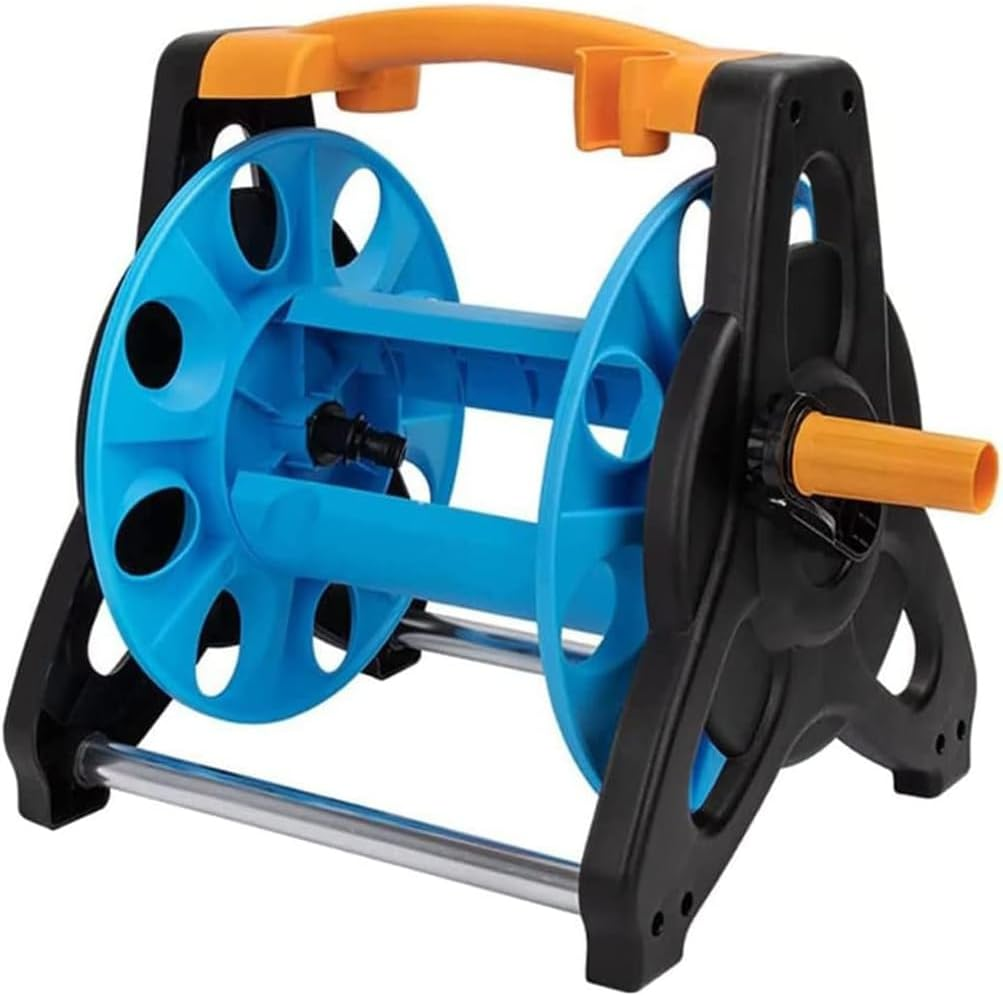 Portable Water Hose Reel Holder Garden Water Hose Rack Gardening Waterpipe Cart Storage, ABS Garden Hose Holder Cart Hand Push Water Pipe Storage Rack Organizer Hose Water Pipe Storage Rack Reel image number 1