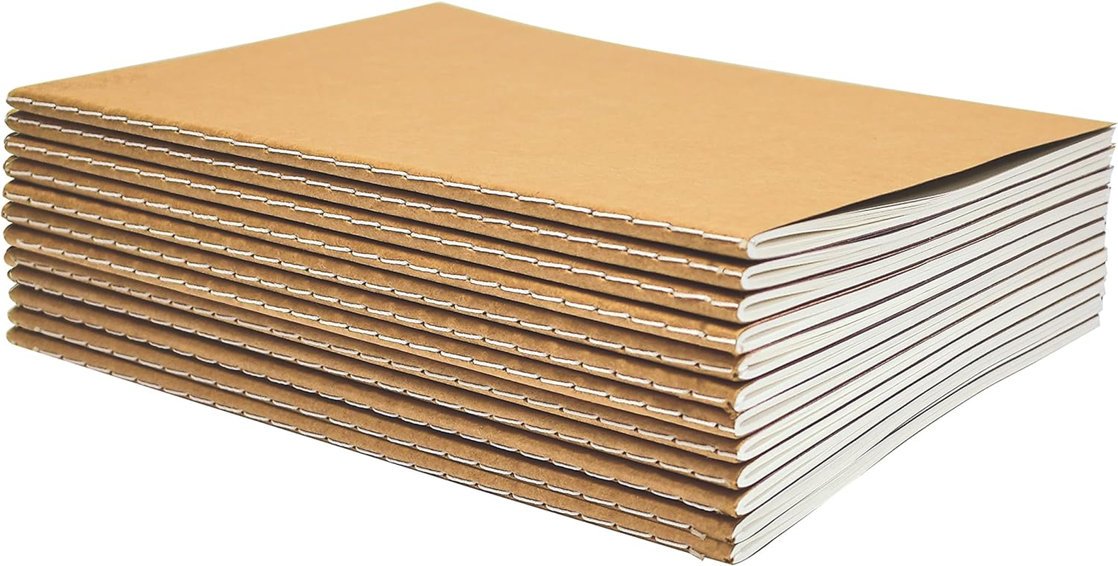 Better Office Products Kraft Notebooks Lined Paper, Bulk Pack 8.3 in X 5.5 In, A5 Size, 60 Lined Ivory Pages, 80 Gsm, Soft Cover Composition Notebooks, Stitched Spines, Kraft Travel Journals image number 6