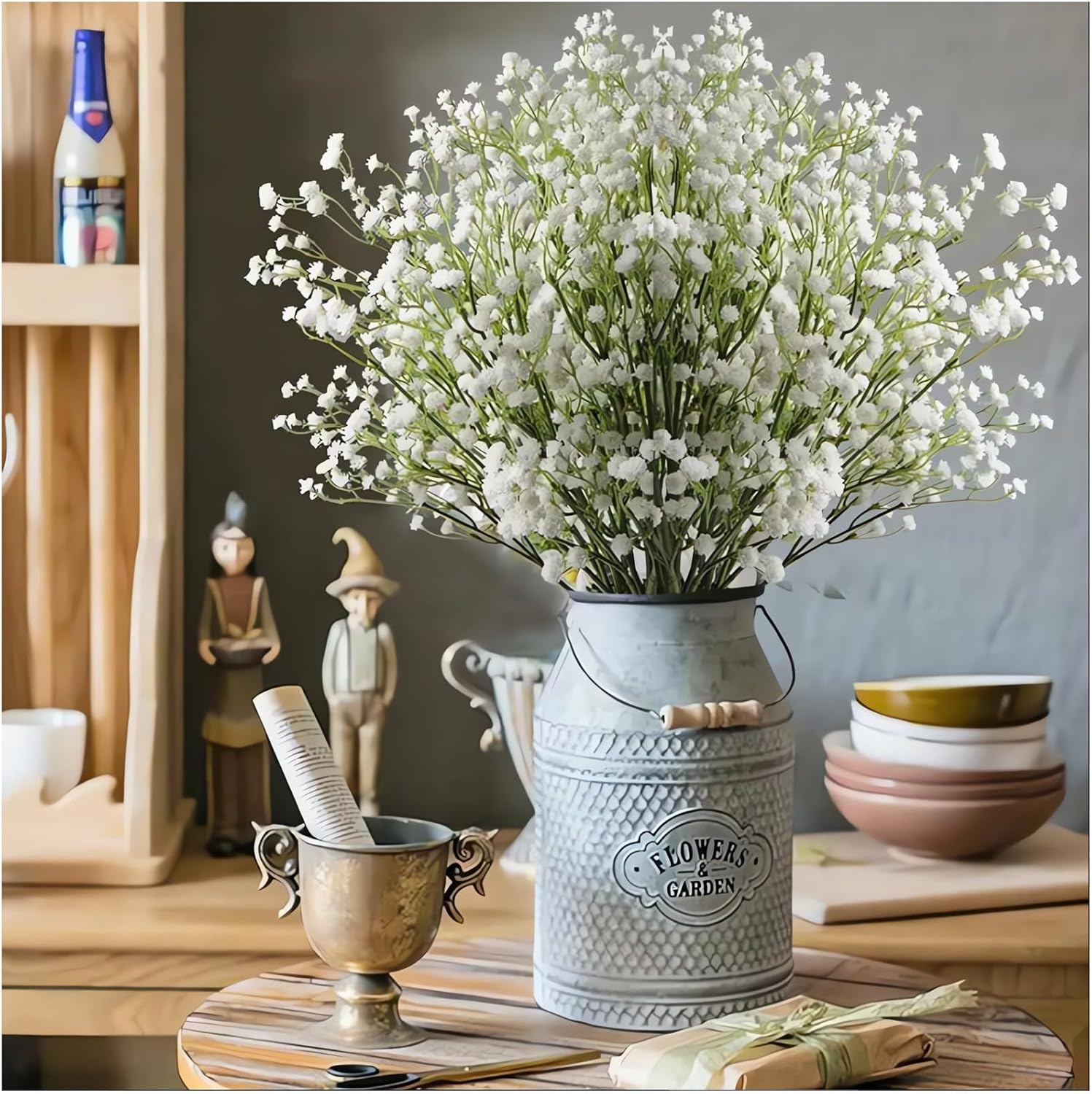10 Bundles Artificial Flowers, Baby Breath Flowers Artificial, Real Touch, Fake Dried Gypsophila Plants for Wedding Bouquets DIY Wreath Floral Arrangement Home Party Decoration image number 4