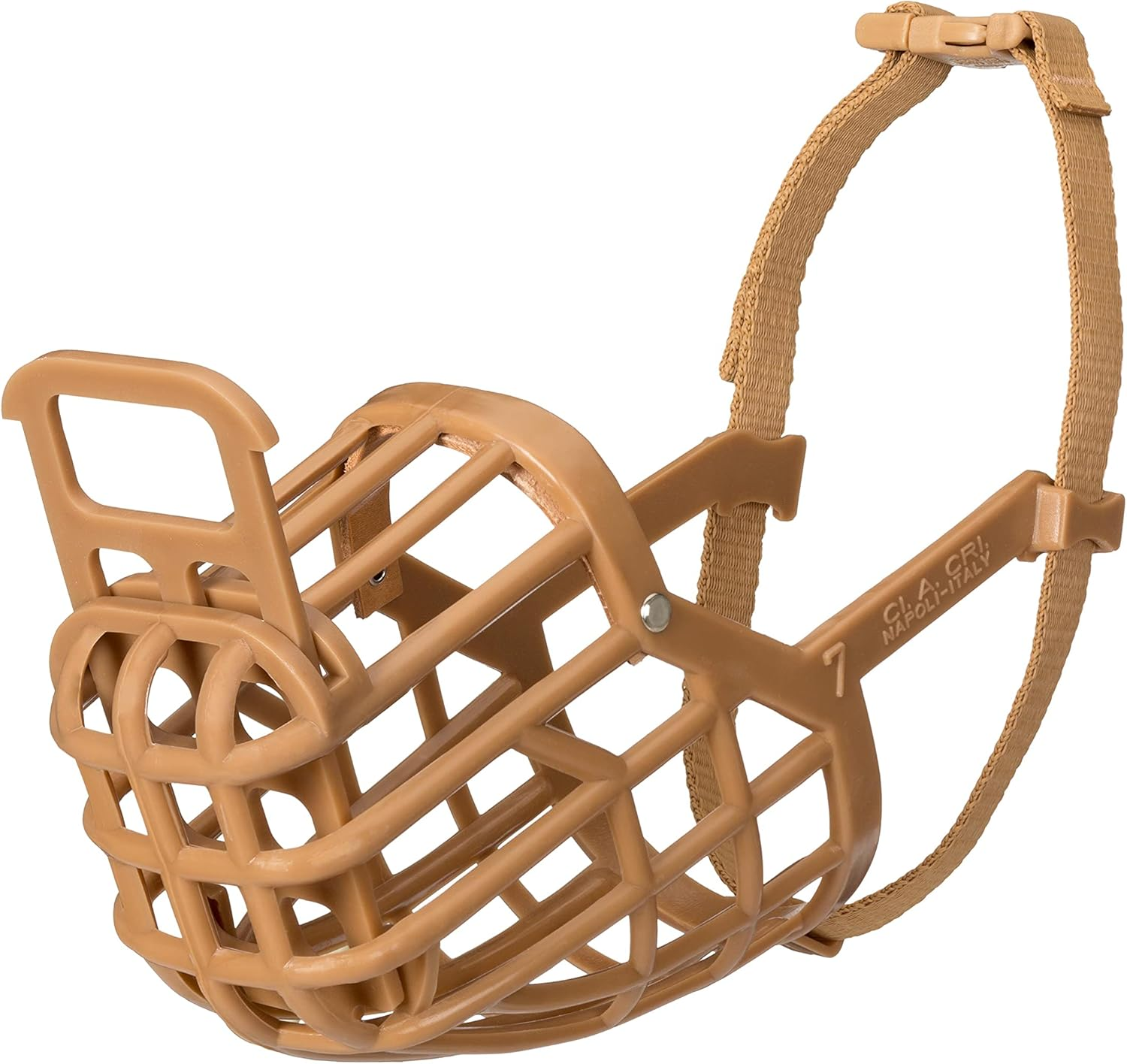 Safe Baskerville anti SCAVENGE Muzzle, Size 1, Dog Can Pant and Drink, Prevents Biting and Food Waste Scavenging, Ideal for Longer Nosed Dogs, Breathable Dog Training Muzzle for Small Dogs(Brown) image number 2