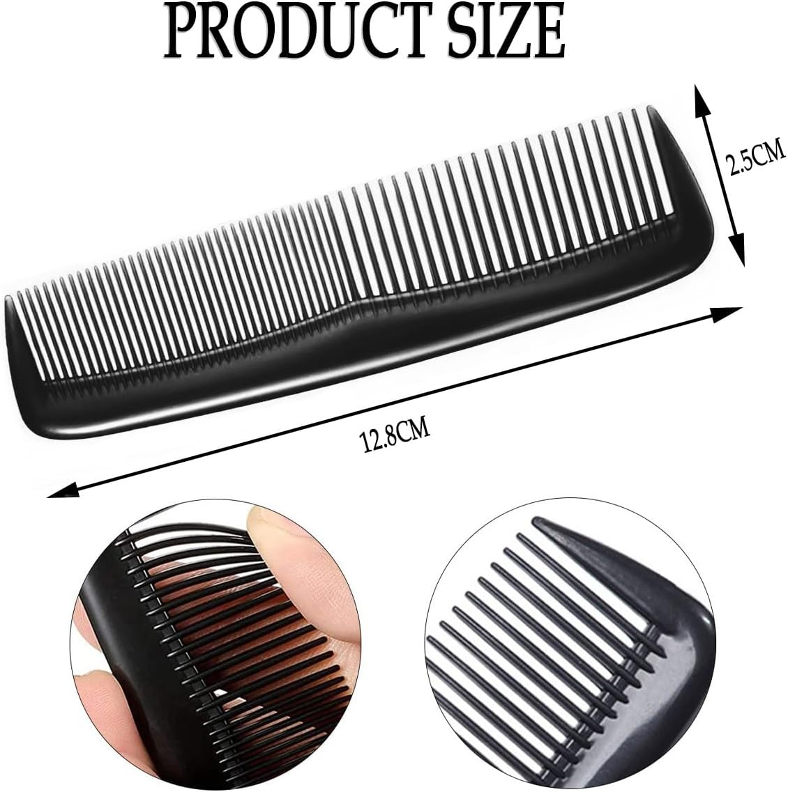 DAZISEN 4 Pieces Hair Combs - Plastic Pocket Combs Fine Dressing Comb Hair Cutting Comb Hairdressing Styling Combs for Women Men - (Yellow+Rose Red+Green+Blue) *4 image number 4