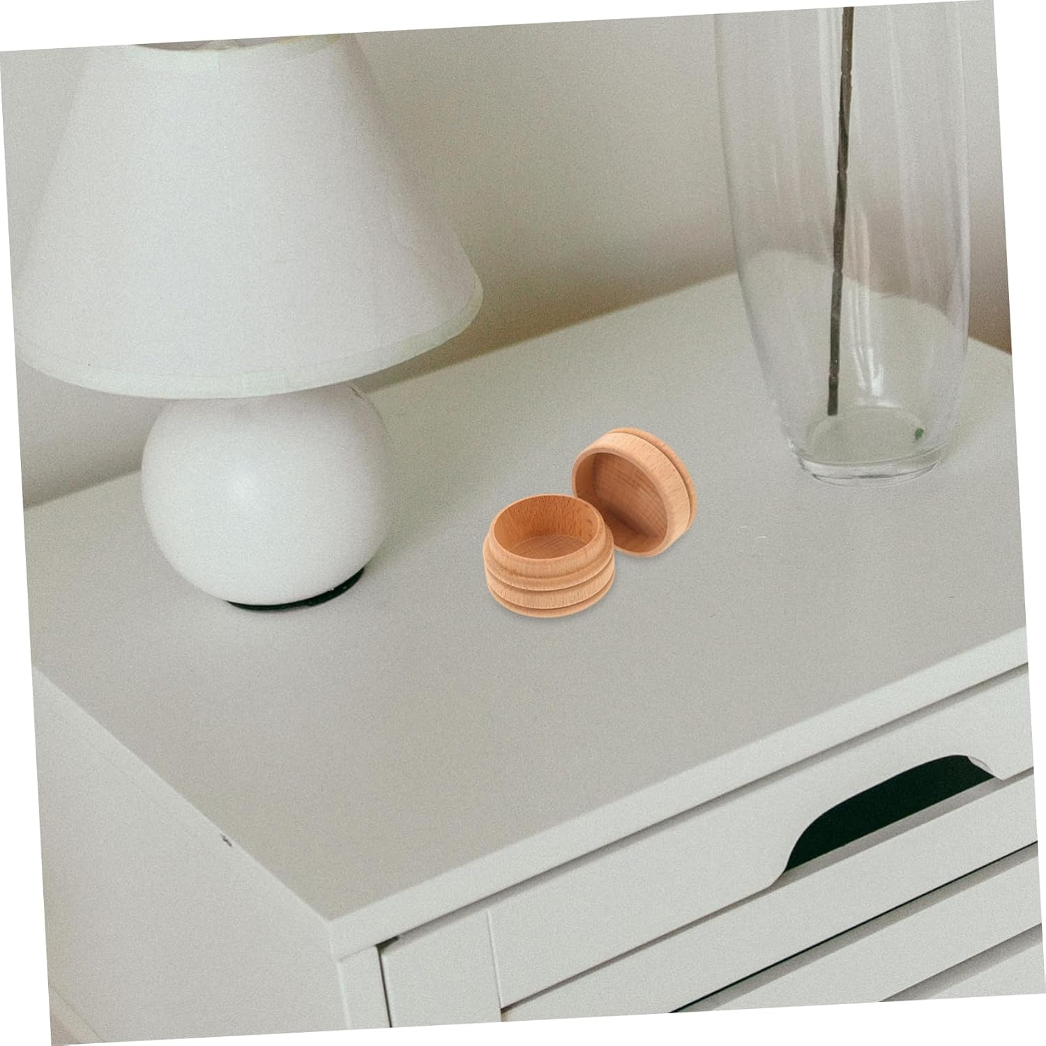 SOLUSTRE 2Pcs Tooth Collection Box Wooden Keepsake Organizer for First Lost Tooth for Newborn Memories Diameter Height image number 1