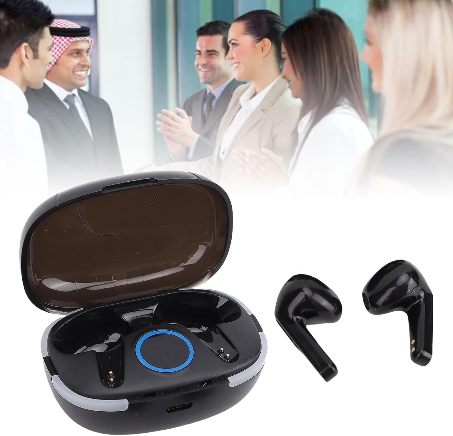 Generic AI Translation Earbuds Real Time, 164 Language Translator Earbud with 7 Modes, Wireless Bluetooth Translation Device with Intelligent Touch for Travel Business Learning image number 1