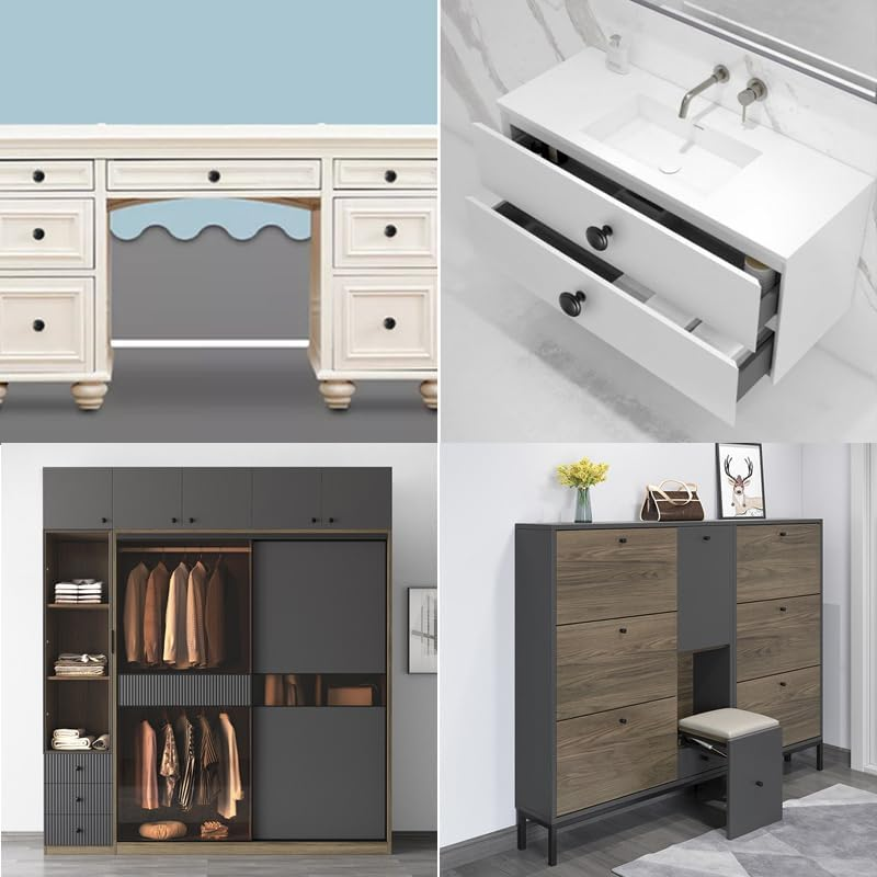 12 Pcs Black Cabinet Knobs, Betterjonny 20Mm round Kitchen Cupboard Handles for Your Home, Dresser and Cupboard,Living-Room, Kitchen, Bathroom, Office image number 2