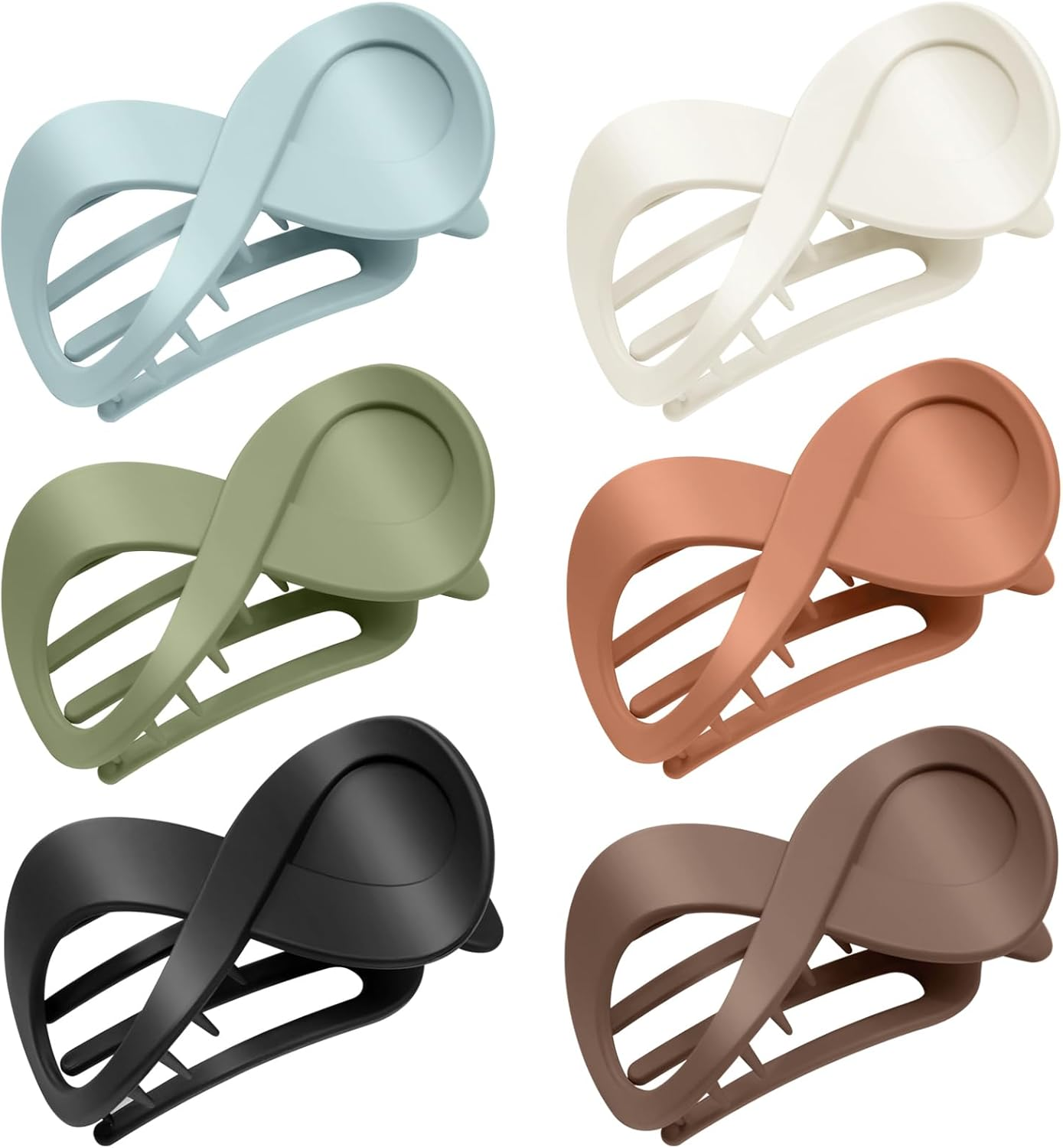 Kavya Hair Clips 6 Pcs Claw Clips for Thick Hair, Non-Slip Hair Claw Clips French Style Hair Claws Hair Accessories for Women (Glossy)