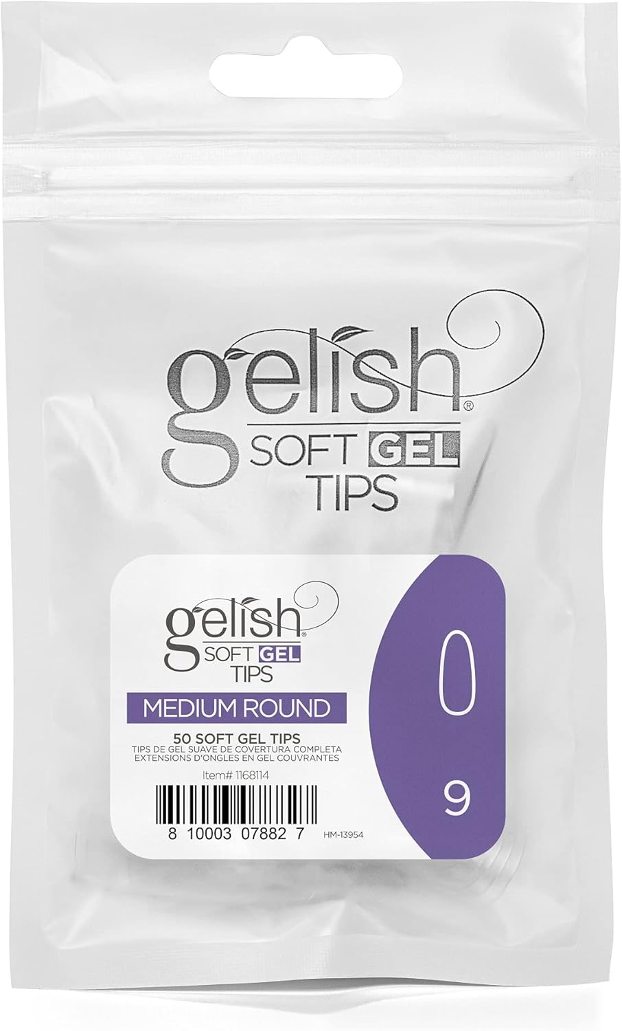 Harmony Gelish Soft Gel Nail False Tips Medium round Refill Size 9 50Pcs