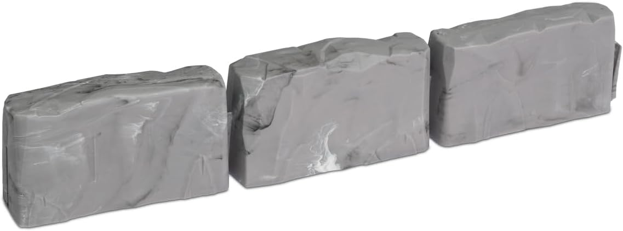 Easyflex No-Dig Landscape Edging with Anchoring Spikes, 2.7 In. Tall Decorative Stone-Look Garden Border, 60 Foot Kit, Brown