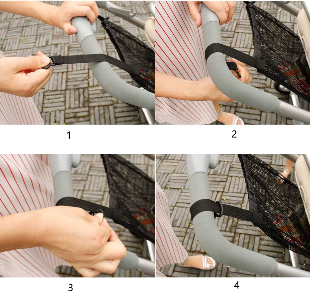 Shopping Bags, Universal Net Shopping Net for Prams, Pushchairs and Buggies, Mesh Pocket Back of the Pram, Storage Bag, Fits Most Handles, Black, Pack of 1 image number 4