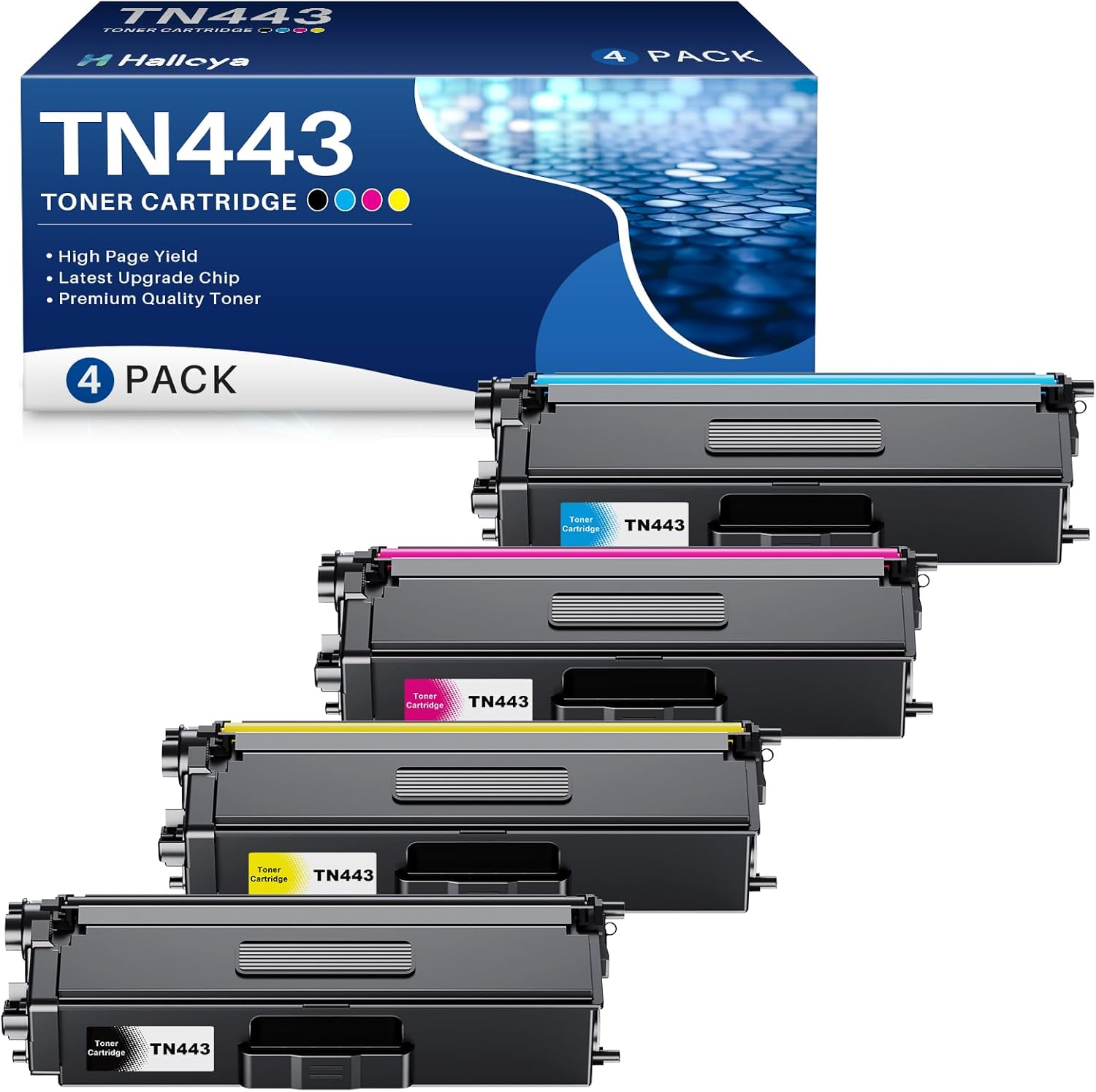 TN443 TN-443 Toner Cartridge Replacement Compatible for Brother TN443 TN 443 Use with HL-L8260CDW HL-L8360CDW MFC-L8690CDW MFC-L8900CDW HL-L9310CDW (4 Packs,Black, Cyan, Magenta, Yellow) image number 3