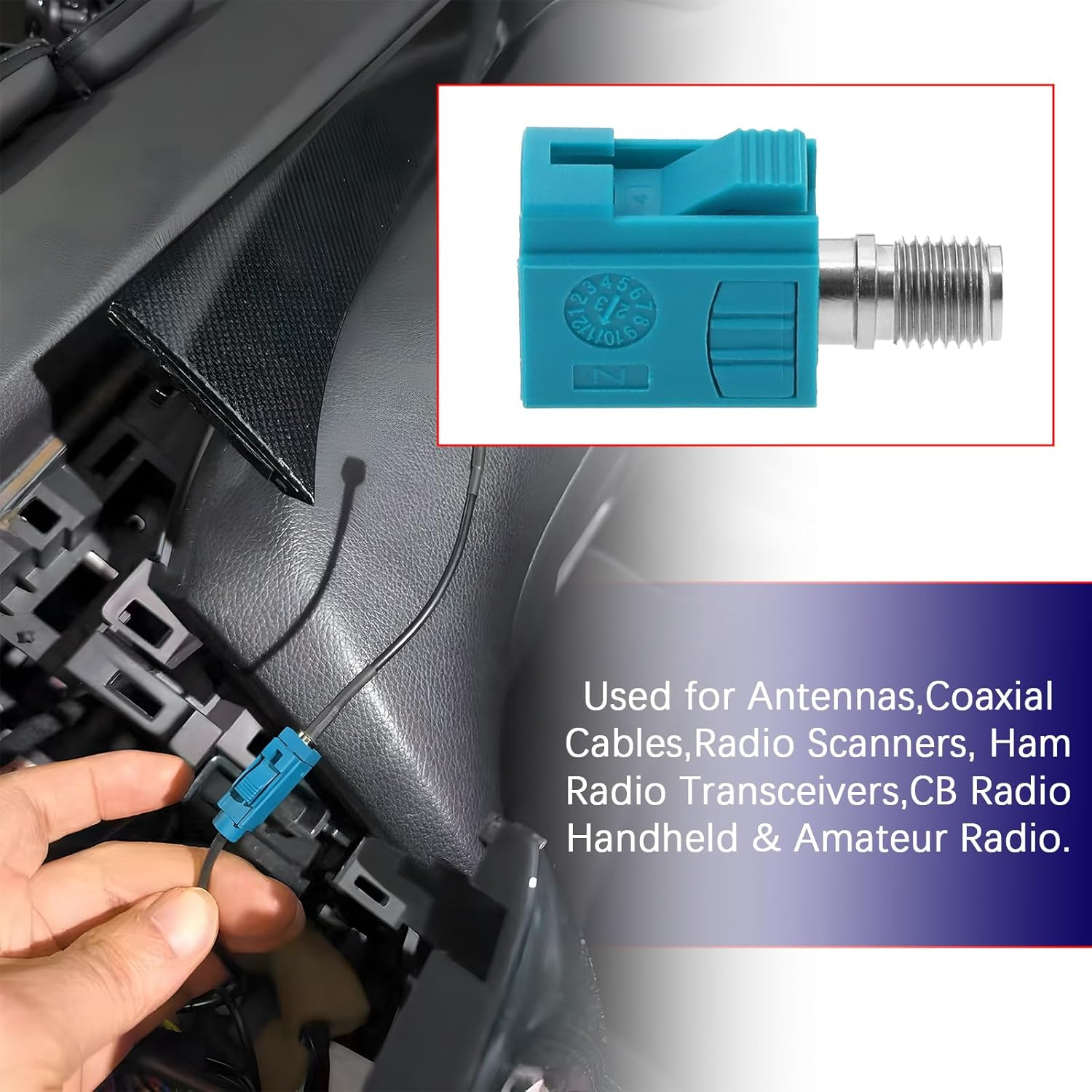 SING F LTD Fakra Z Female to SMA Female Interseries Adapter Universal Compatible Withgps Multi-Function Antennas 4G/5G Cellular Aqua Blue image number 1