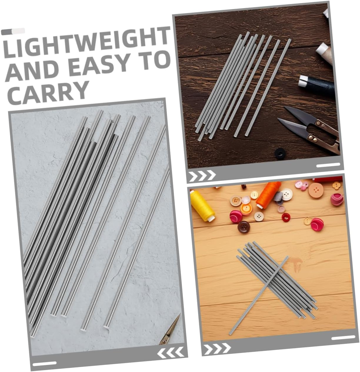 STOBOK 20Pcs Stainless Steel Pins Crochet Blocking Board Blocking Pins for Crocheting Knitting Supplies Accessories image number 3