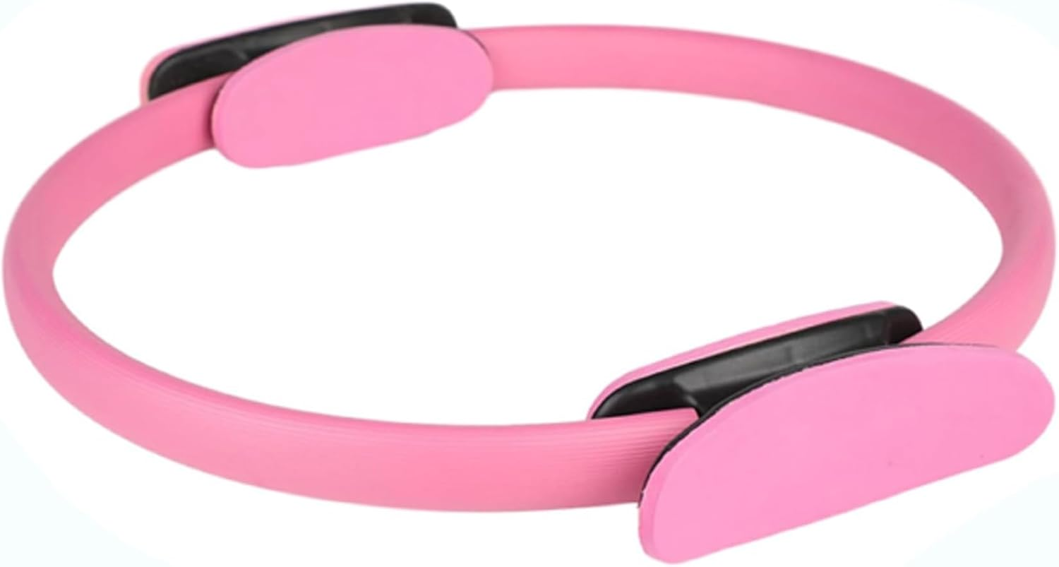 Pilates Ring Fitness Trainer Pink,14.96" Pilates Equipment with Dual Padded Handles Exercise Resistance Equipment, Magic Circle Pilates Ring, for Toning Arms, Legs image number 1