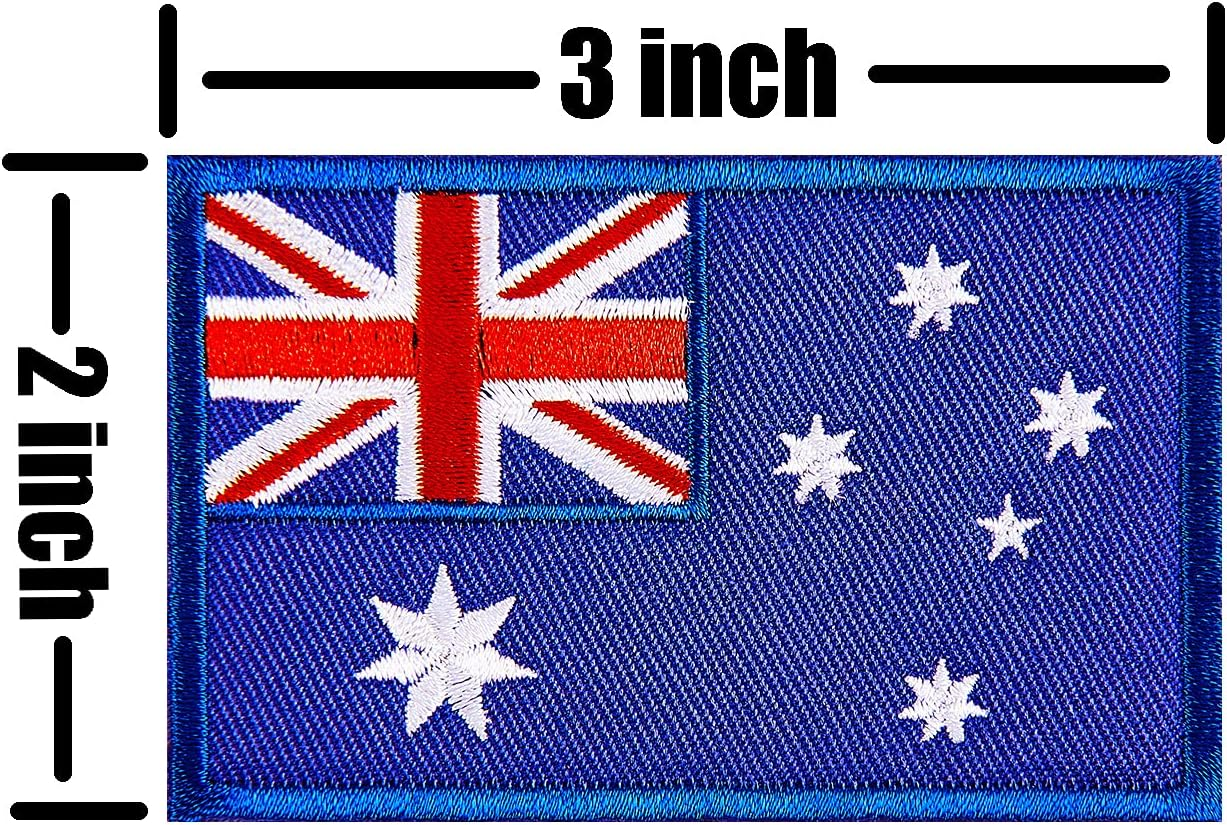 Zxvzyt 3 Pack Australia Flag Embroidered Patches Australian Flags Military Emblem Patch for Clothes Hat Backpacks Decorations - Armenia image number 4