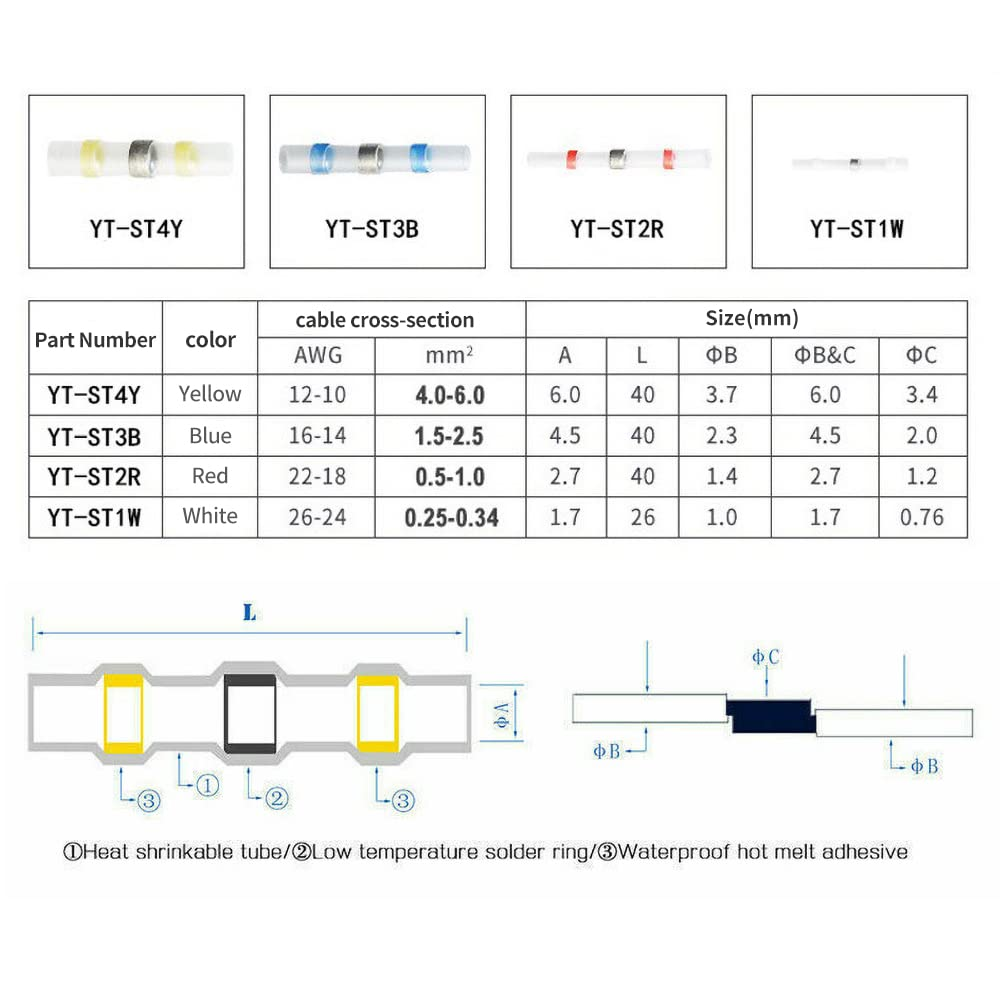 200PCS Solderstick Waterproof Solder Wire Connector Kit Original- image number 5