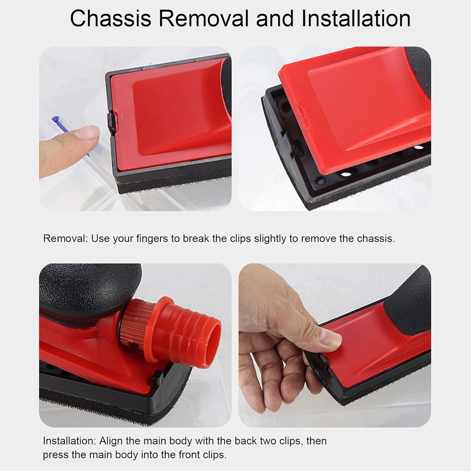 Adjustable Dust Sanding Block Hand Sander, Multifunctional Grip Push Plate 7.56 X 2.2In, Hand Sanding File Block for Automotive Polishing, Woodworking, Home Cleaning image number 2