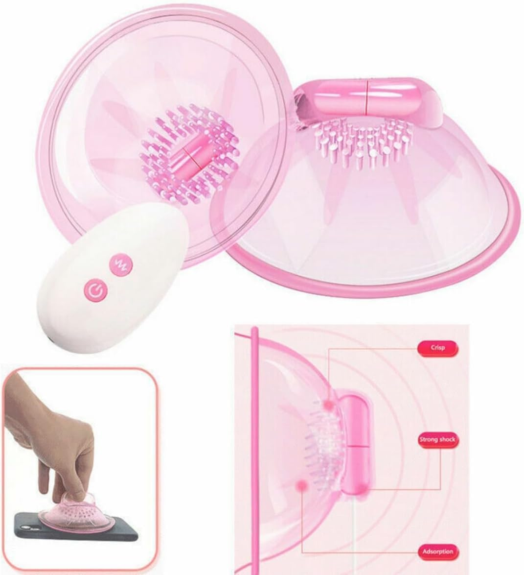 Vibrating Nipple Transparent Clamps Sucking Stimulator Massager with 10 Powerful Vibration Nipple Toy Vibrator Rechargeable Adult Sex Toys for Couples Pleasure