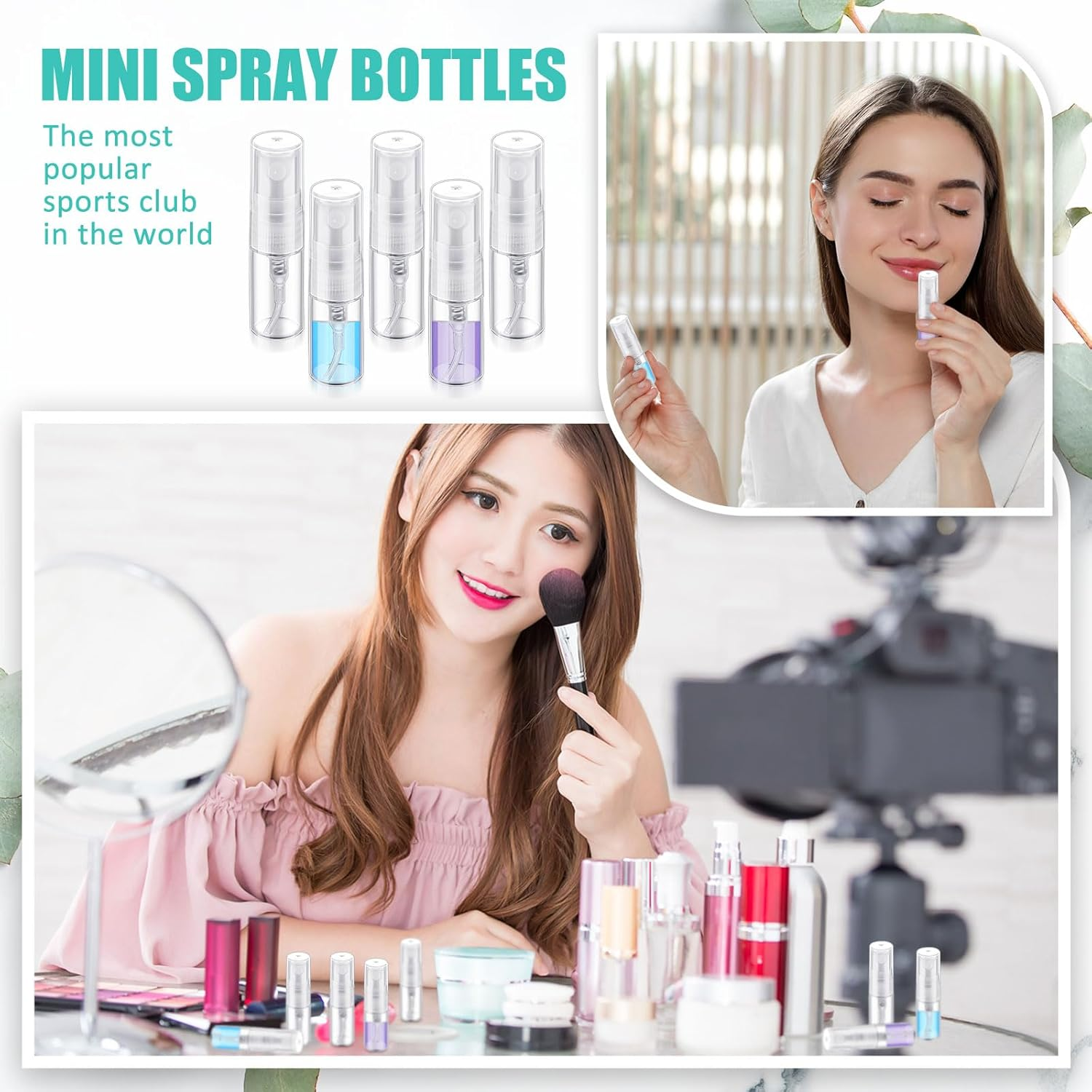 Zhehao Mini Spray Bottles 2 Ml Clear Glass Perfume Bottles Refillable Fine Mist Perfume Atomizer Portable Empty Sample Containers for Cleaning, Essential Oils, Travel image number 3