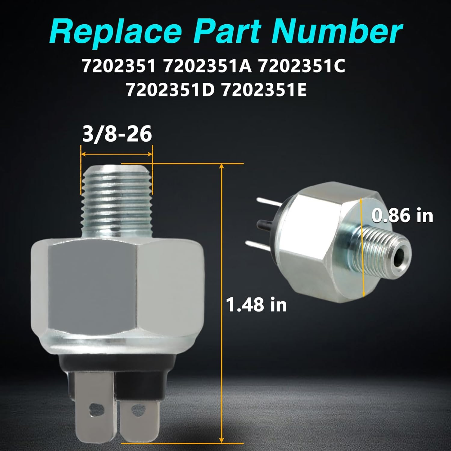 KPALAG Hydraulic Rear Brake Light Switch Compatible with Softail, Heritage, Sportster, Fat Bob, Low Rider, Electra Glide Replace#: DS-272191 image number 1