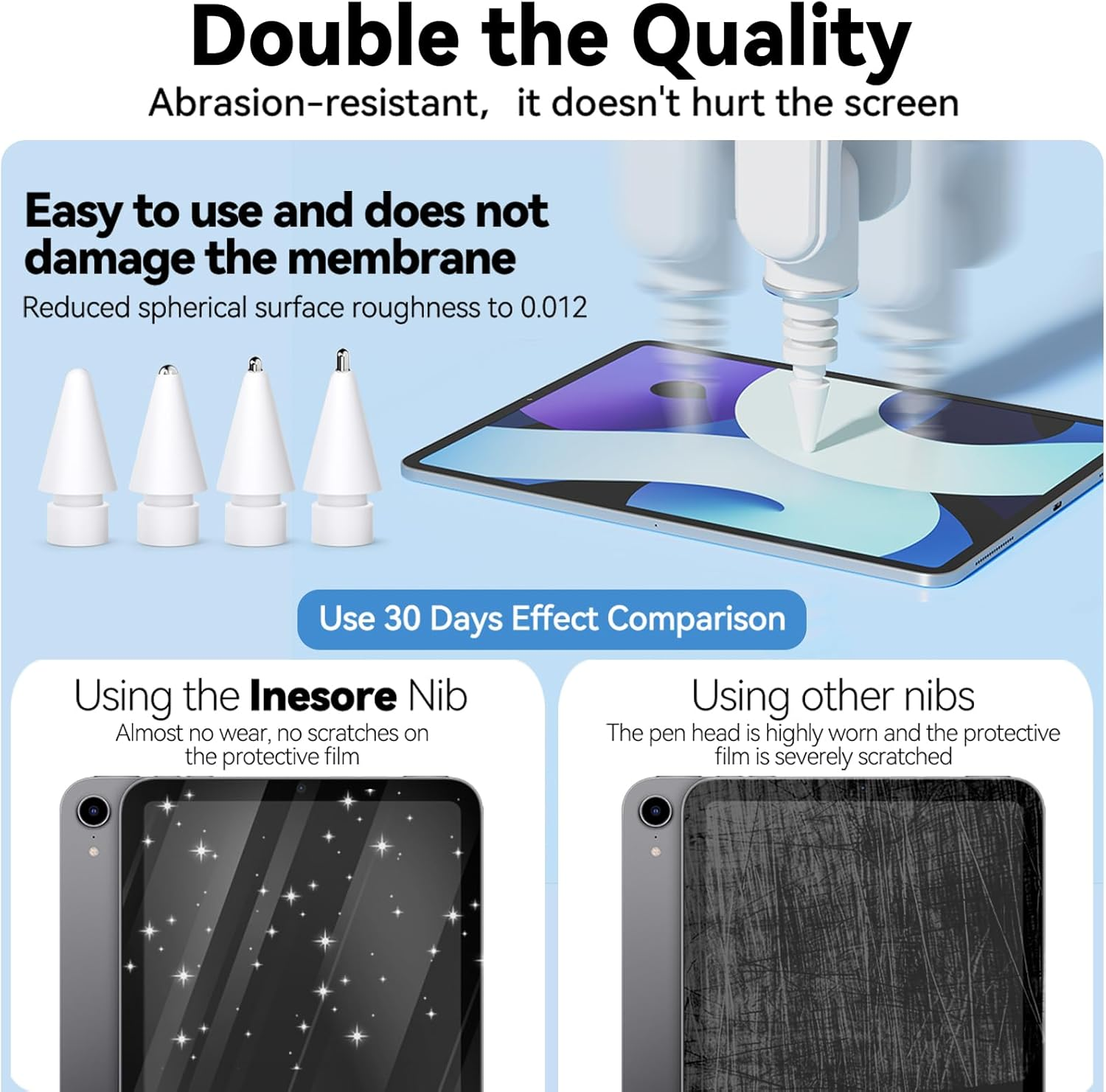 Inesore for Apple Pencil Tips Replacement Accessories,Compatible with Ipad Pencil Pro/2Nd Gen/1St Gen/Usb-C (8 Pack) image number 1