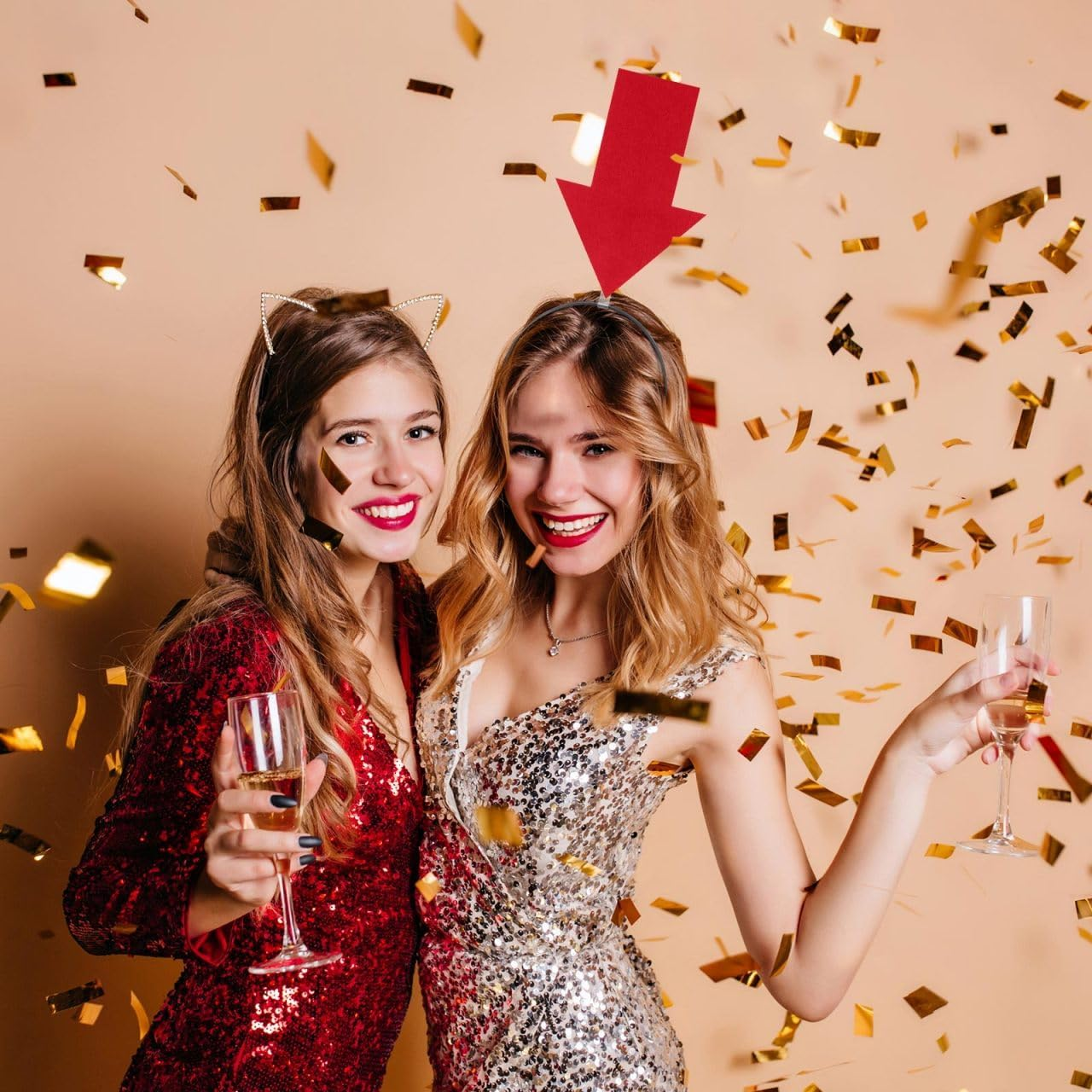 Halloween Headbands for Women Funny Arrow Headband Creative Arrow down Head Bopper Birthday Festival Headdres Novelty Hair Accessories 2Pcs image number 4