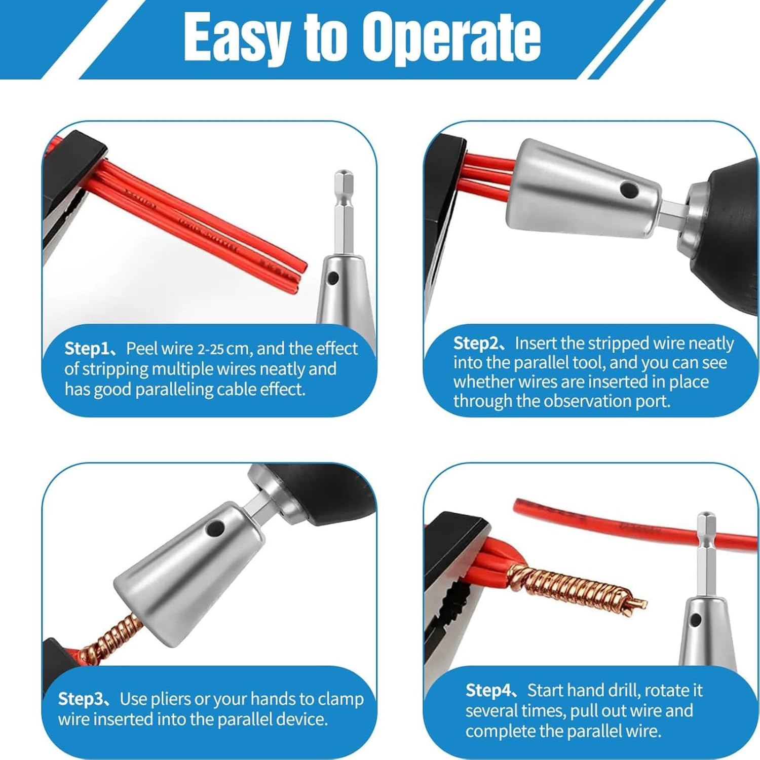 Nlvnmv 2 Pcs Wire Twister Tool for Drill, 6 MM Hex Shank Connector, Wire Nut Twister for Efficient Cable Handling, Electrical Power Drill Accessory image number 4