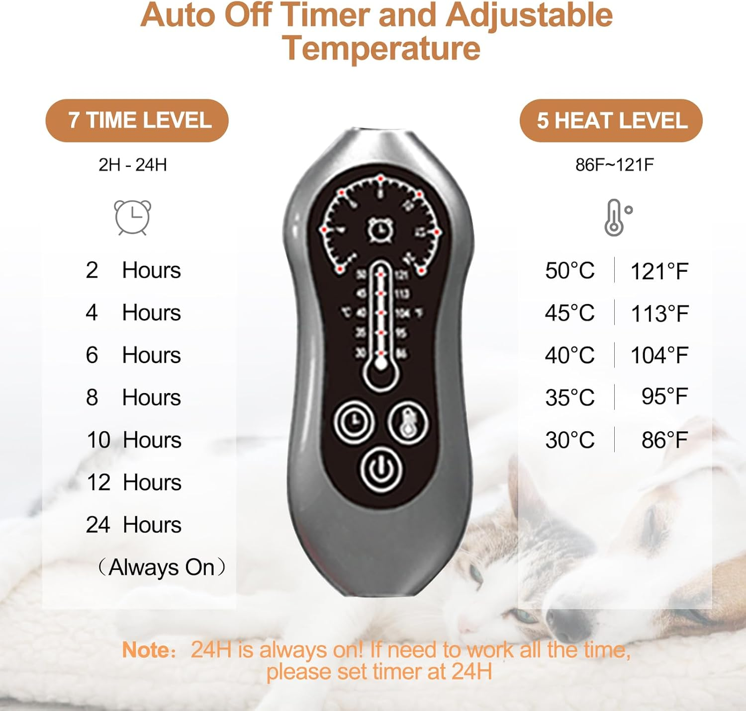 Pet Heating Pad for Dog Cat Temperature Adjustable Dog Cat Bed Warmer Heated Pet Mat House Pad with Timer Waterproof Warming Mat for Puppy Kitten (Beige, 38X47CM) image number 5