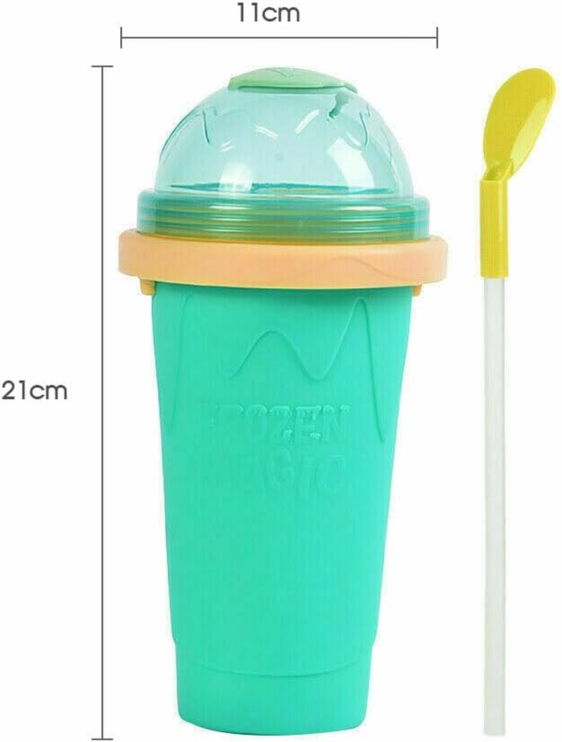 2/3PCS Slushie Maker Cup Quick Freeze Magic Milkshake Cup Ice Mug for Milkshakes, Smoothies & Frozen Drinks Ice Cream Maker (2X, Green) image number 2