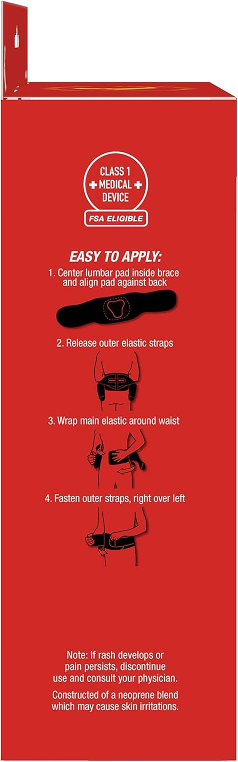 Mueller Sports Medicine Lumbar Support Back Brace with Removable Pad, Black, One Size image number 3