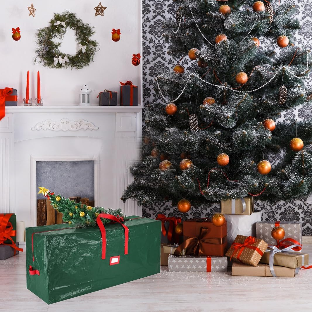 Christmas Tree Storage Bag with Card Slot|600D Oxford Material|Fits 7.5FT Xmas Tree|Disassembled Holiday Xmas Tree Bags|Tree Container|Heavy Duty Xmas Storage Box by H HOME-MART image number 6