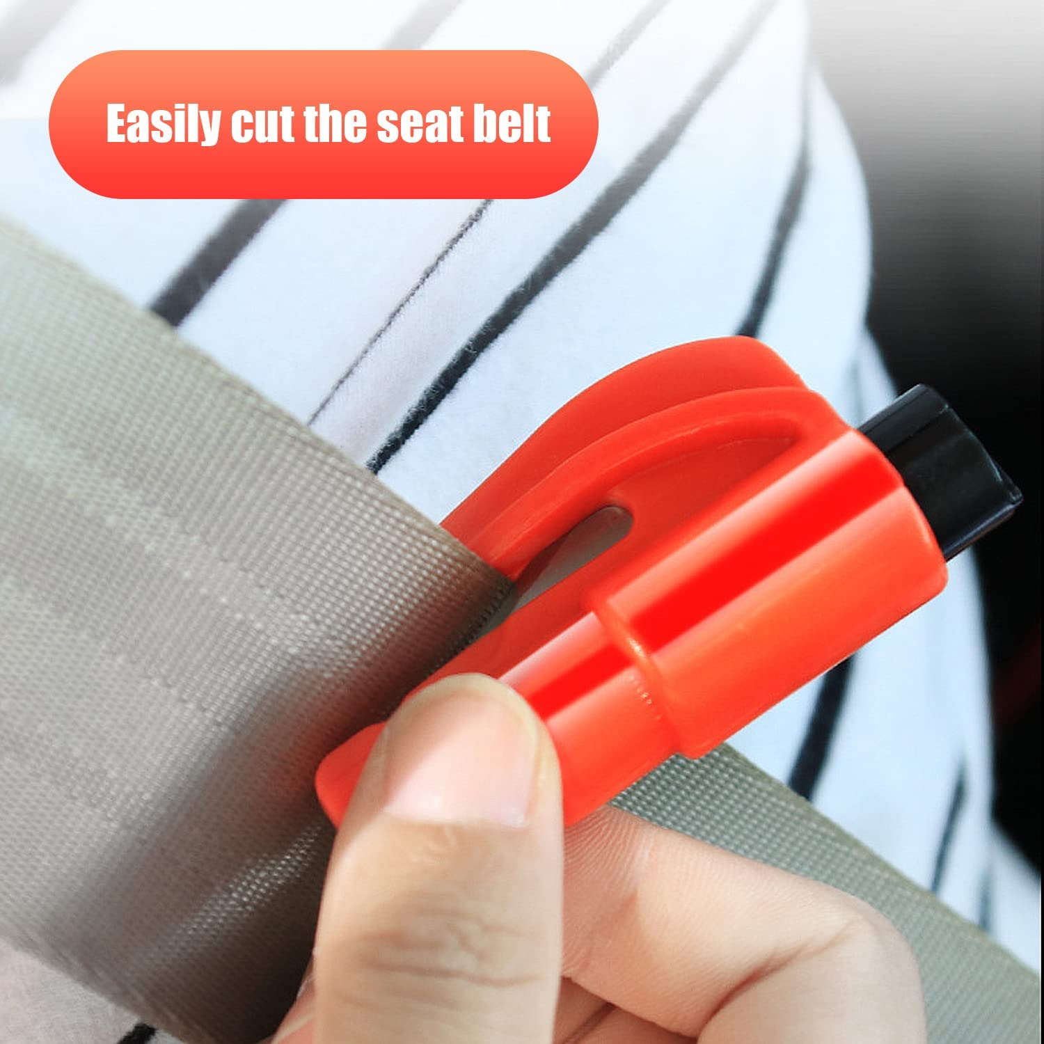 Benran 2 Pcs 2-In-1 Car Window Breaker Emergency Keychain Car Escape Tool for Emergency Situation Mini Keychain Car Safety Hammer image number 5