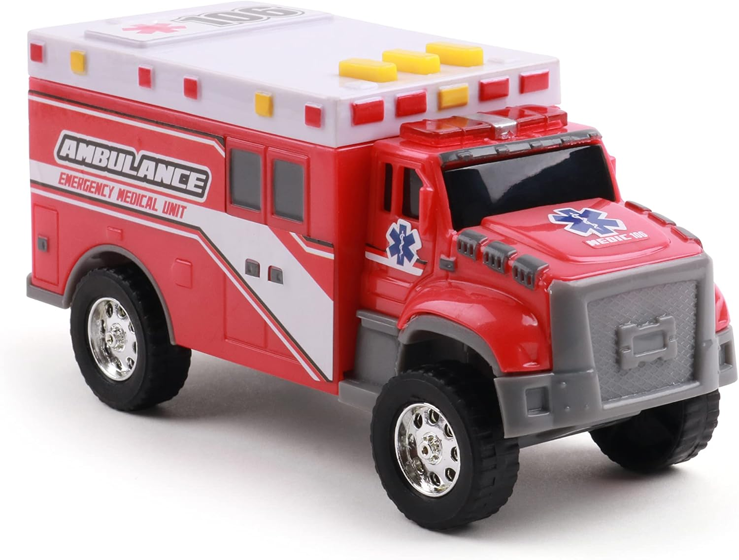 Mighty Fleet Toughest Minis 5" Tough Cab Ambulance Toy W/Lights & Sounds, Realistic Design & Batteries Included - Age 3+ image number 5