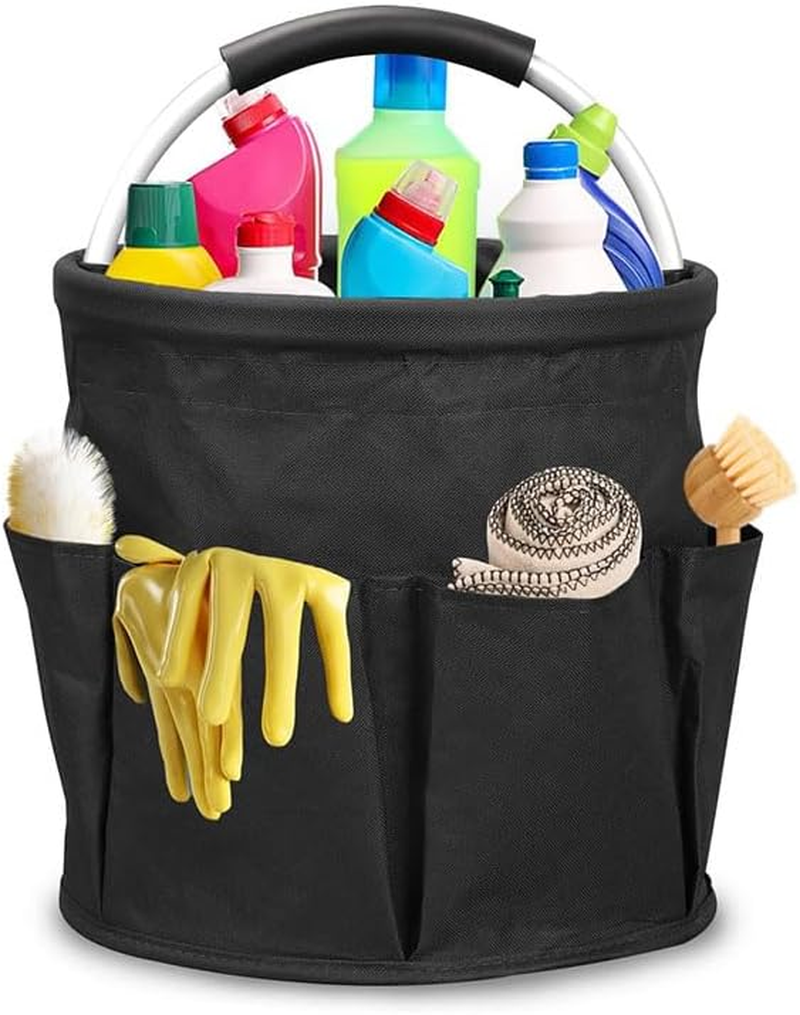 WADY 17L Cleaning Caddy with Handle - Large Capacity Multi-Pocket Organizer Bucket, Foldable Portable Storage Basket for Home & Garden Cleaning Supplies image number 5