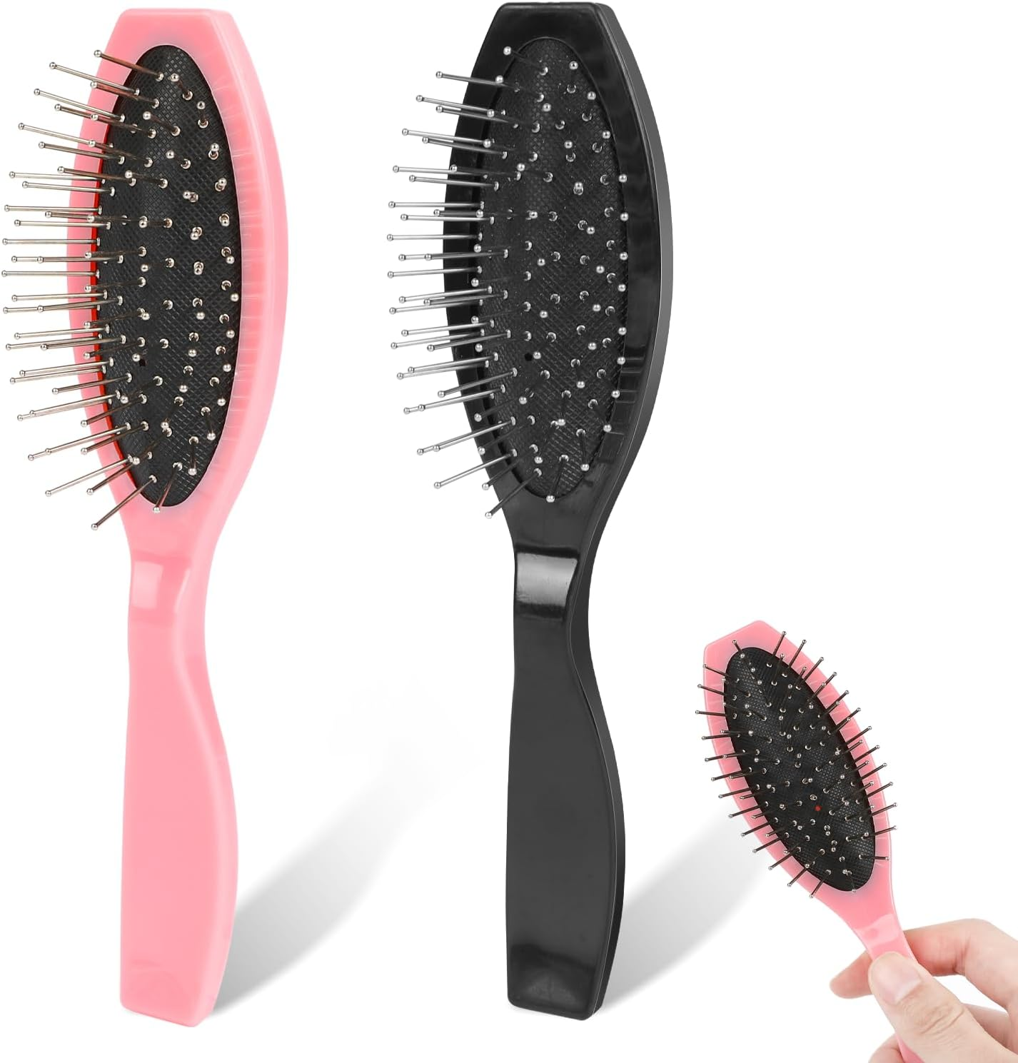 Wig Brushes for Synthetic Hair, Metal Bristle Doll Hair Brush Air Cushion Scalp Brush Gua Sha Hair Brush Wire Hair Brush anti Static Wig Comb for Human Hair, Professional Extension Brush for Women image number 3