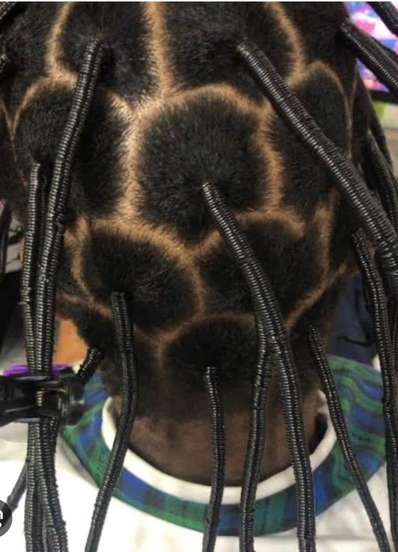 Black African Anango Hair Thread/Fil Anango/Nigeria Rubber Thread/Owu Isi/Irun Kiko (Lot of 4) image number 1