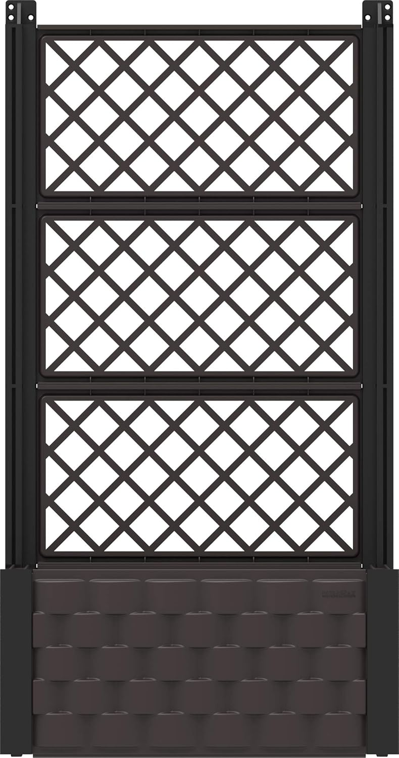 Duramax Square Raised Garden Bed with Trellis, Ideal for Indoor & Outdoor Planting, Weatherproof & Extendable Trellis Planter, Grow Herbs, Flowers and Vegetable Planter, 6L Capacity, Brown image number 3