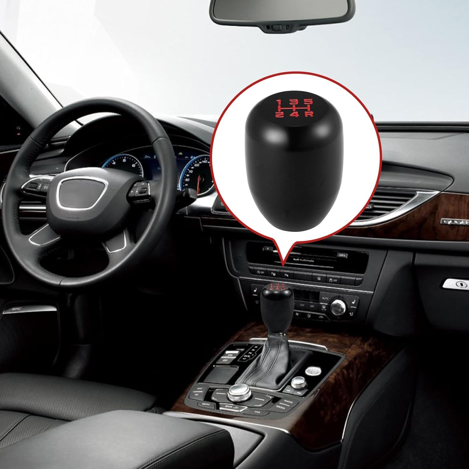 Car Manual Transmission Shift Knob, M12 X 1.25 Alloy Modified Wave Stick Shift Lever Head with 3 Adapter, Screw-In Shift Knob Replacement, Universal Car Interior Accessories (Black) image number 6