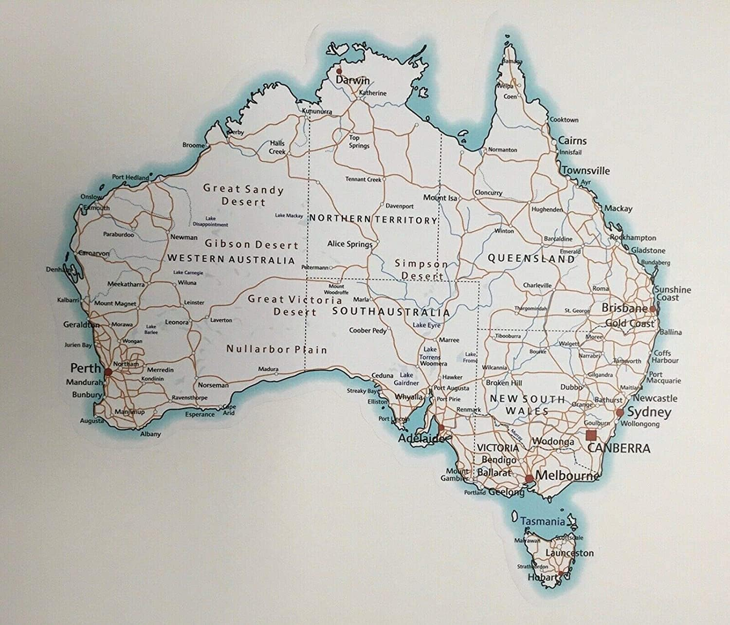 Caravan Bits and Bobs Australia Map Car Sticker Decal 500 X 450Mm, Vinyl, Black/White, Removable & Reusable, Waterproof