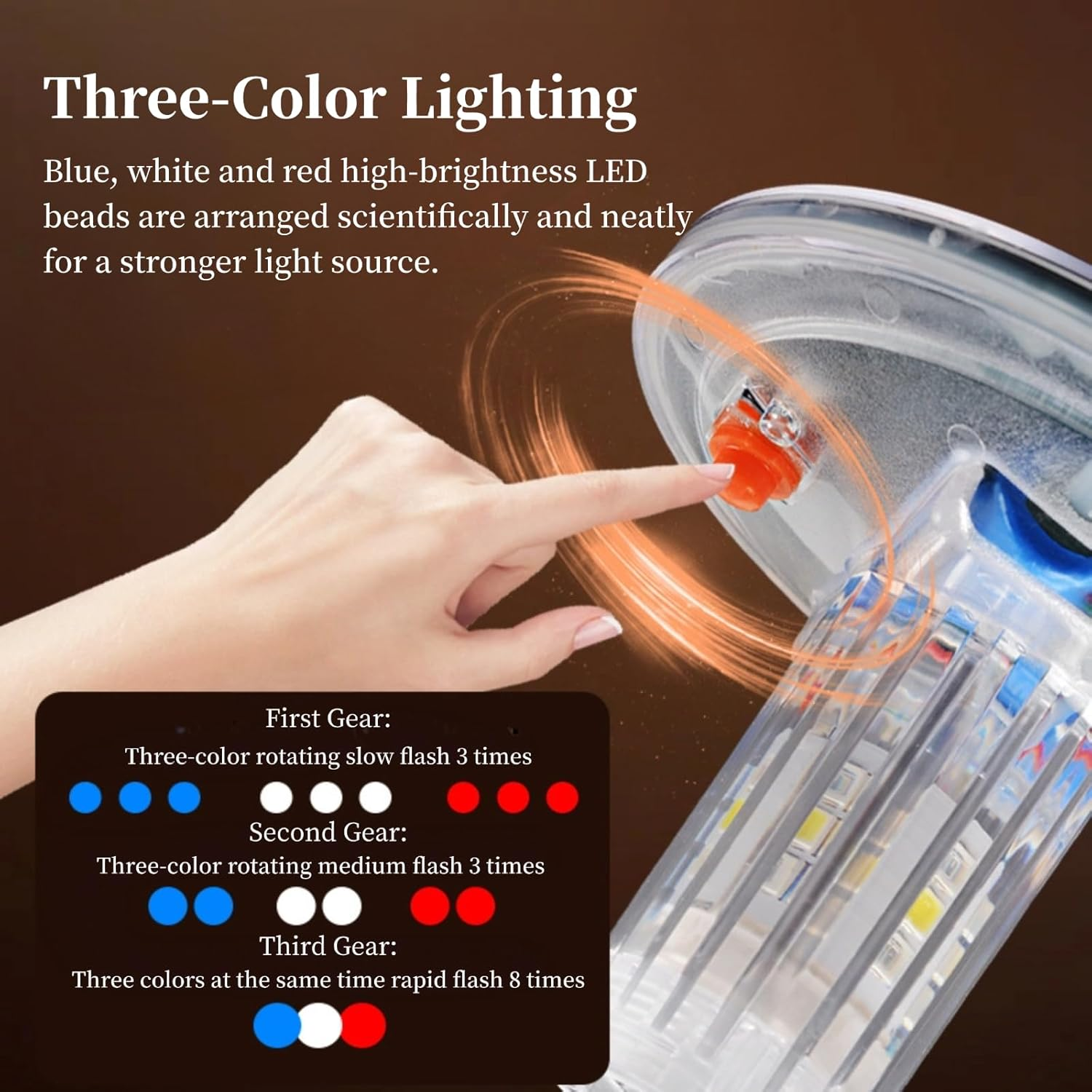 Solar Strobe Warning Light, Waterproof LED Flashing Safety Light, Outdoor Emergency Warning Lamp with Switch for Construction Traffic Dock Marine Beacon Road Signs image number 2