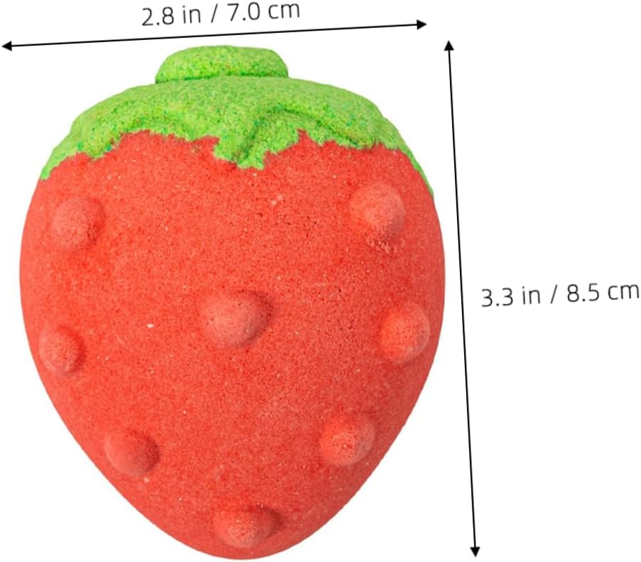 Anneome 4Pcs Bathing Bath Salt Bomb Bubble Making Strawberry Shape Boys and Girls Bubble Bath for Women Portable Spa Bomb image number 1