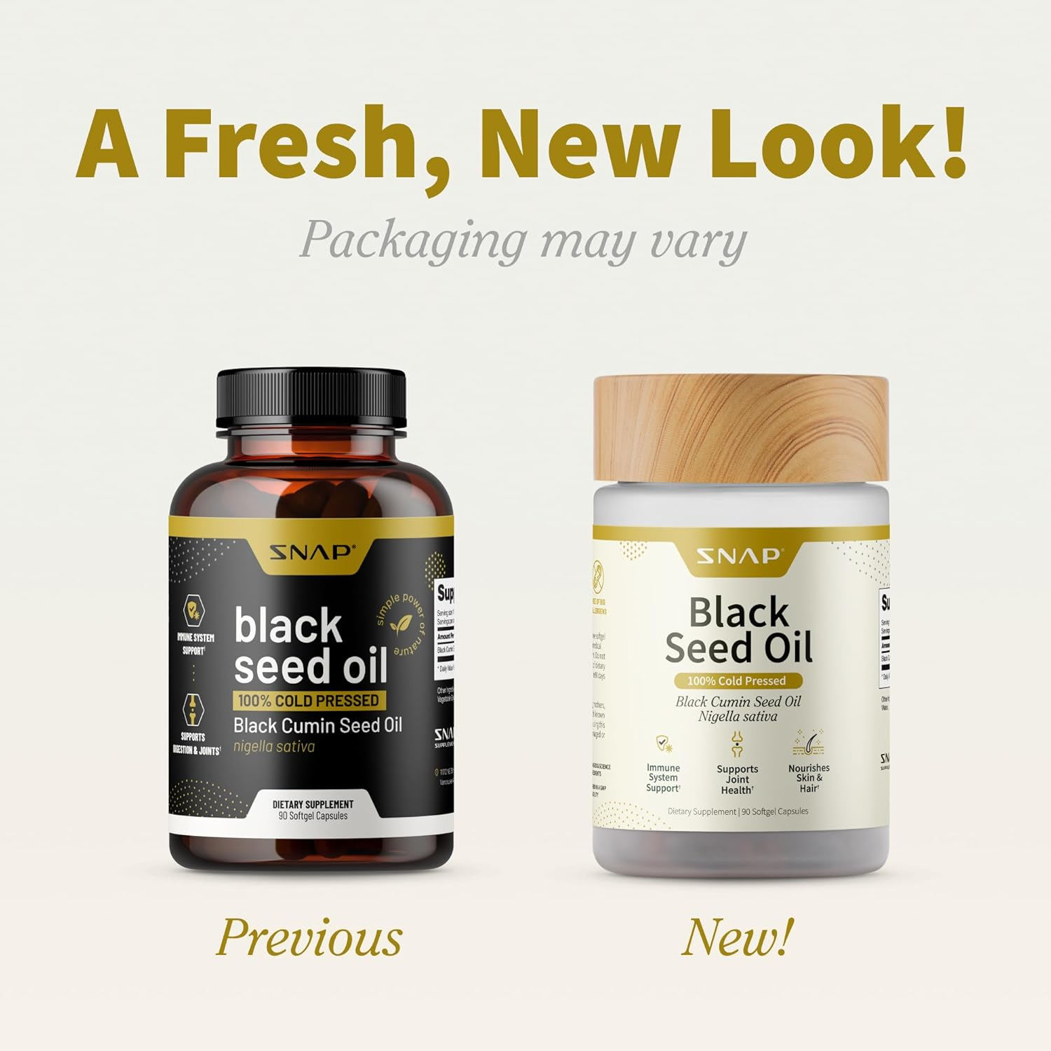 SNAP Black Seed Oil, 100 Percent Cold Pressed Black Cumin Seed Oil, 90 Softgel Capsules image number 2