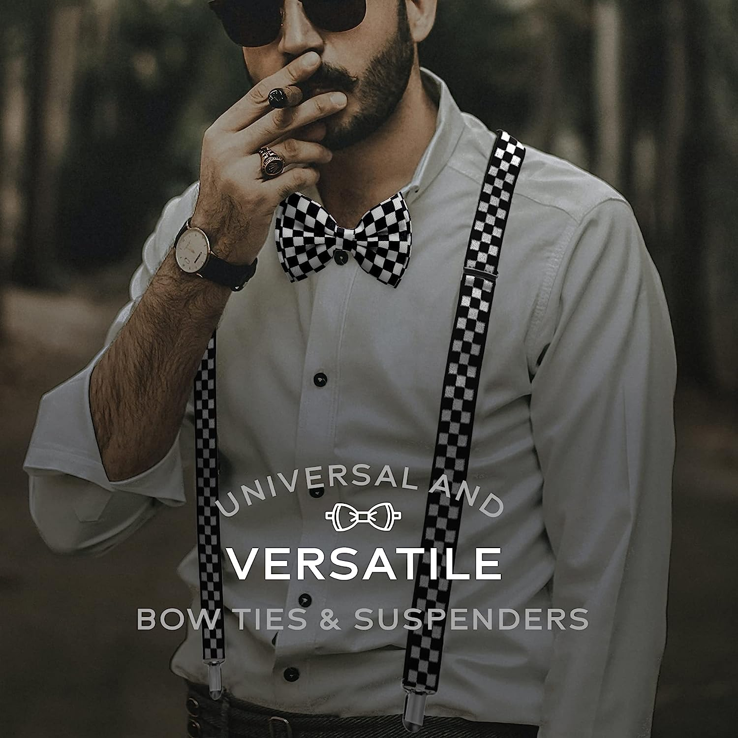 Man of Men - Bowtie & Suspender Set - Patterned Colors image number 5