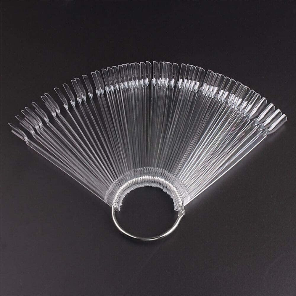50X Nail Swatches Practice Stick Polish Card Color Display Wheel Chart Stick Tip (Clear) image number 6