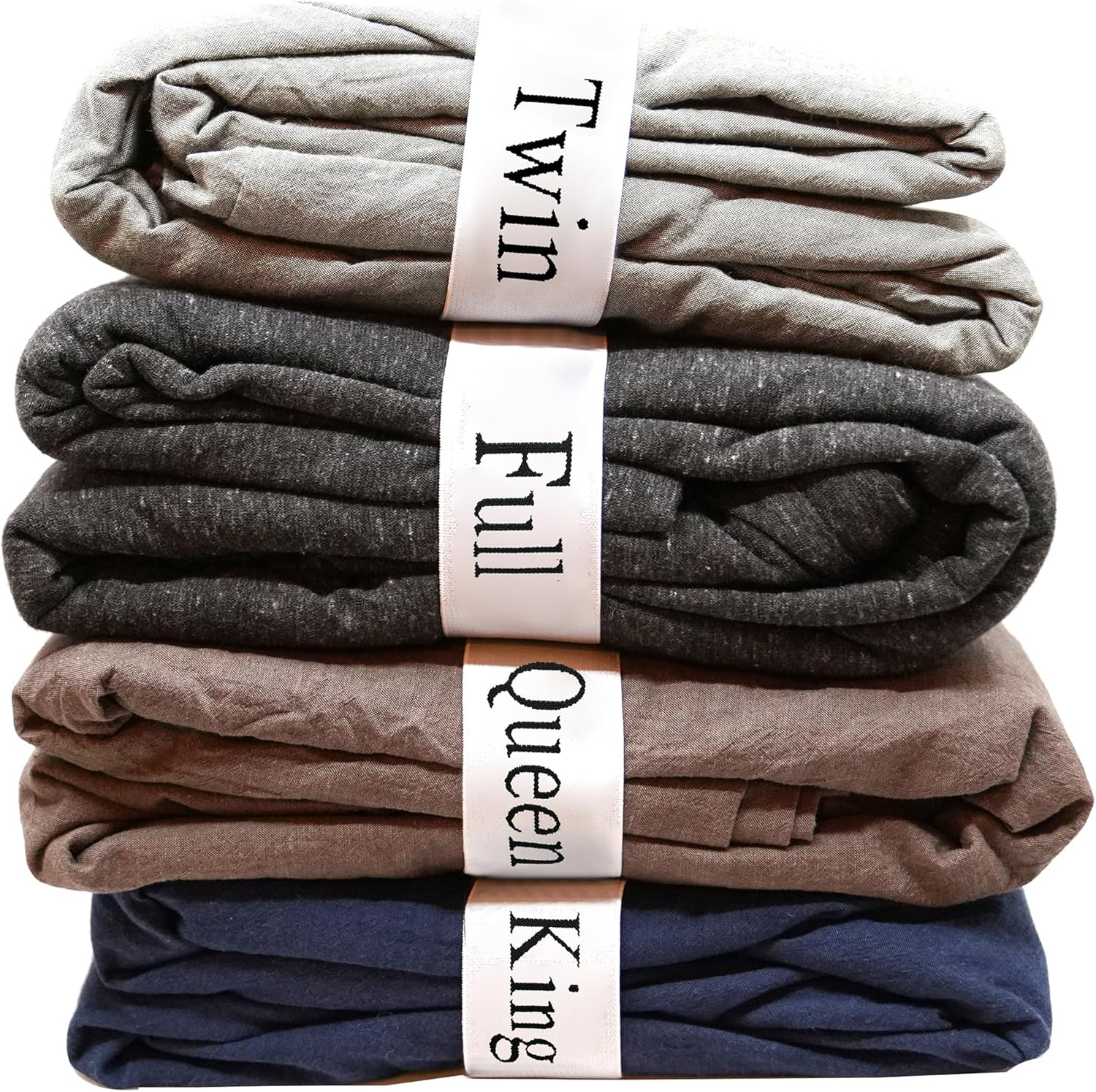 Ecohomes Bed Sheet Organizer and Storage Size Label Bands | Bed Sheets Set Organizers for Linen Closet Organization - Elastic Bedding Band Labels for Organizing Bedsheet (Full 2Pcs Pack | White)