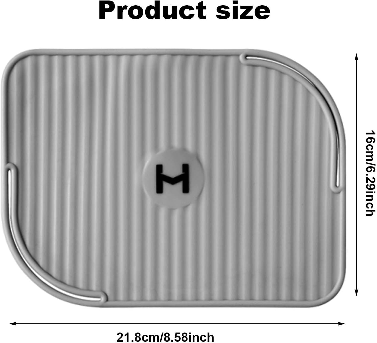 Heat Resistant Mat for Curling Irons, Hair Straighteners, Straighteners and Hair Styling Tools, Heat Resistant Silicone Non-Slip Mat to Protect Table from Burns, 21.8 X 16 Cm, Grey