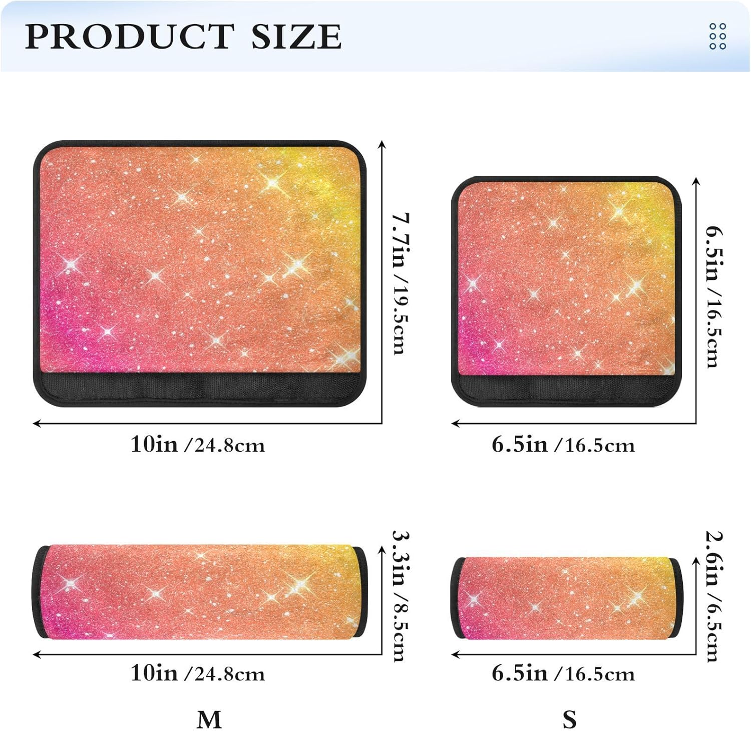 Orange Glitter Car Seat Belt Covers Soft Auto Seat Belt Cover, Seat Belt Protector, Seat Belt Padding Adults image number 3