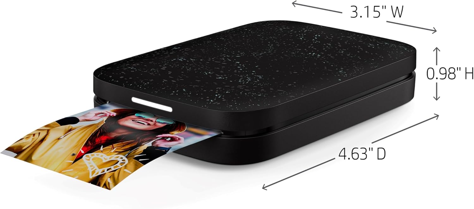 HP Sprocket 2X3 Instant Smartphone Photo Printer - Portable Color Wireless Mobile Printer - Zink Sticky-Back Photos - Print from Compatible Ios & Android Devices with Bluetooth W/App - Black image number 3