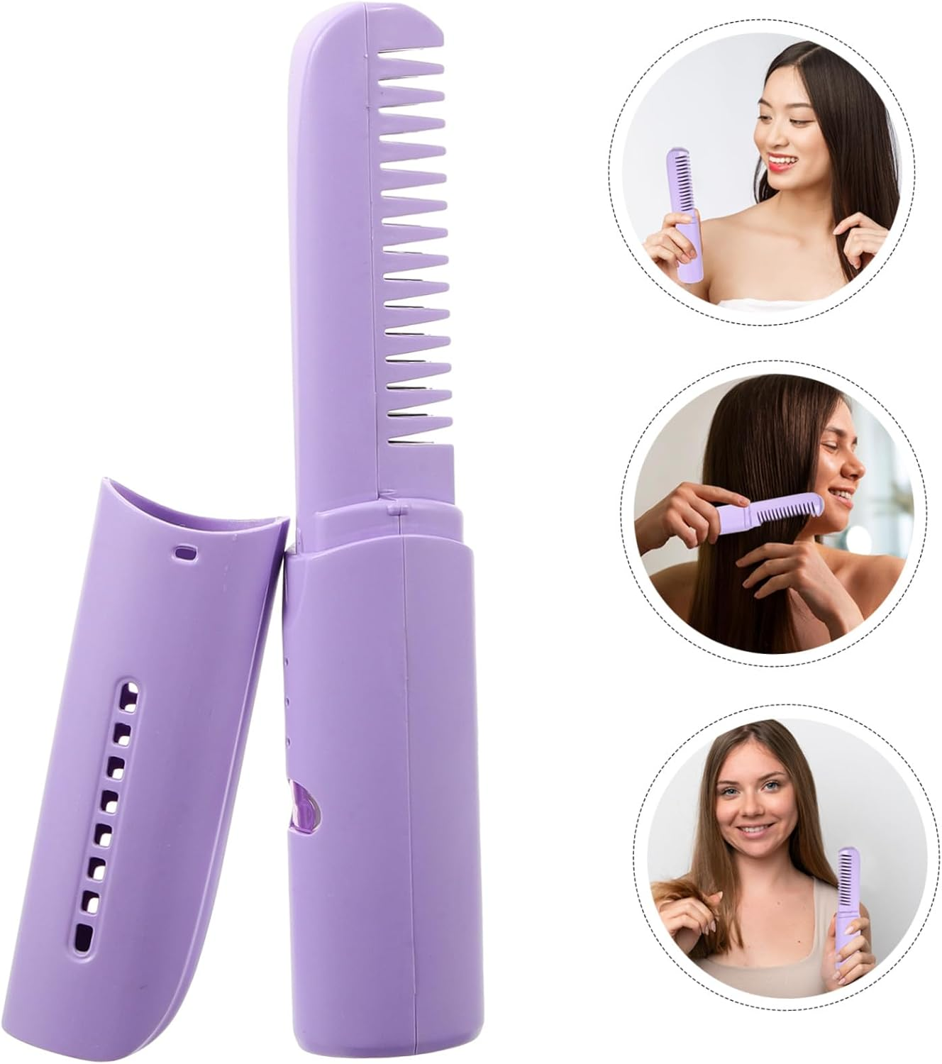 Gatuida Portable USB Rechargeable Cordless Hair Straightening Comb with Scalp Massage Function for Travel Damage Reducing Design Multifunctional Heated Brush for Sleek Healthy Hair image number 6