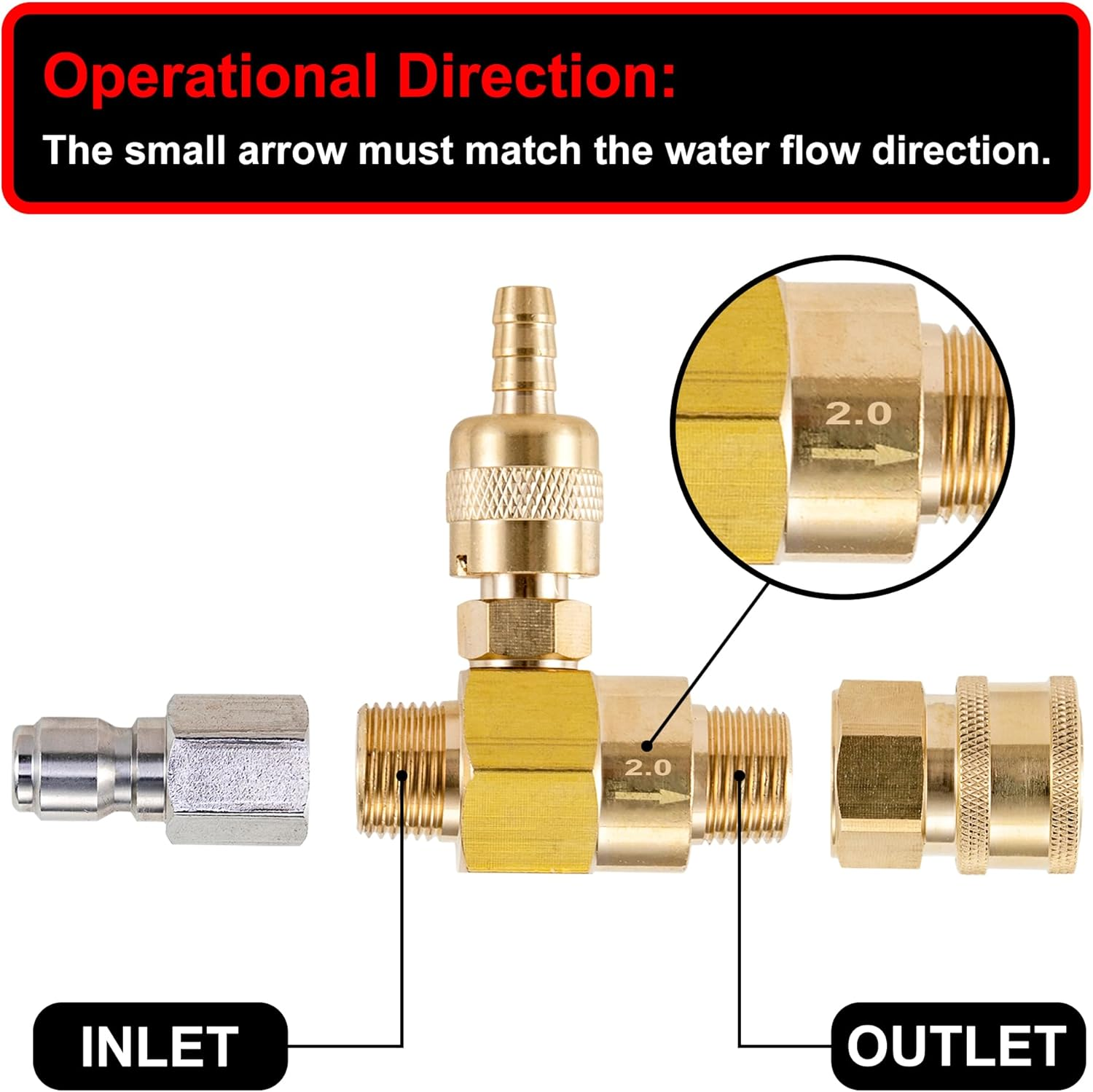 Downstream Injector for Pressure Washer, Power Washer Chemical Injector Kit, Soap Injector, 3/8 Inch Quick Connect, 4000 PSI image number 4
