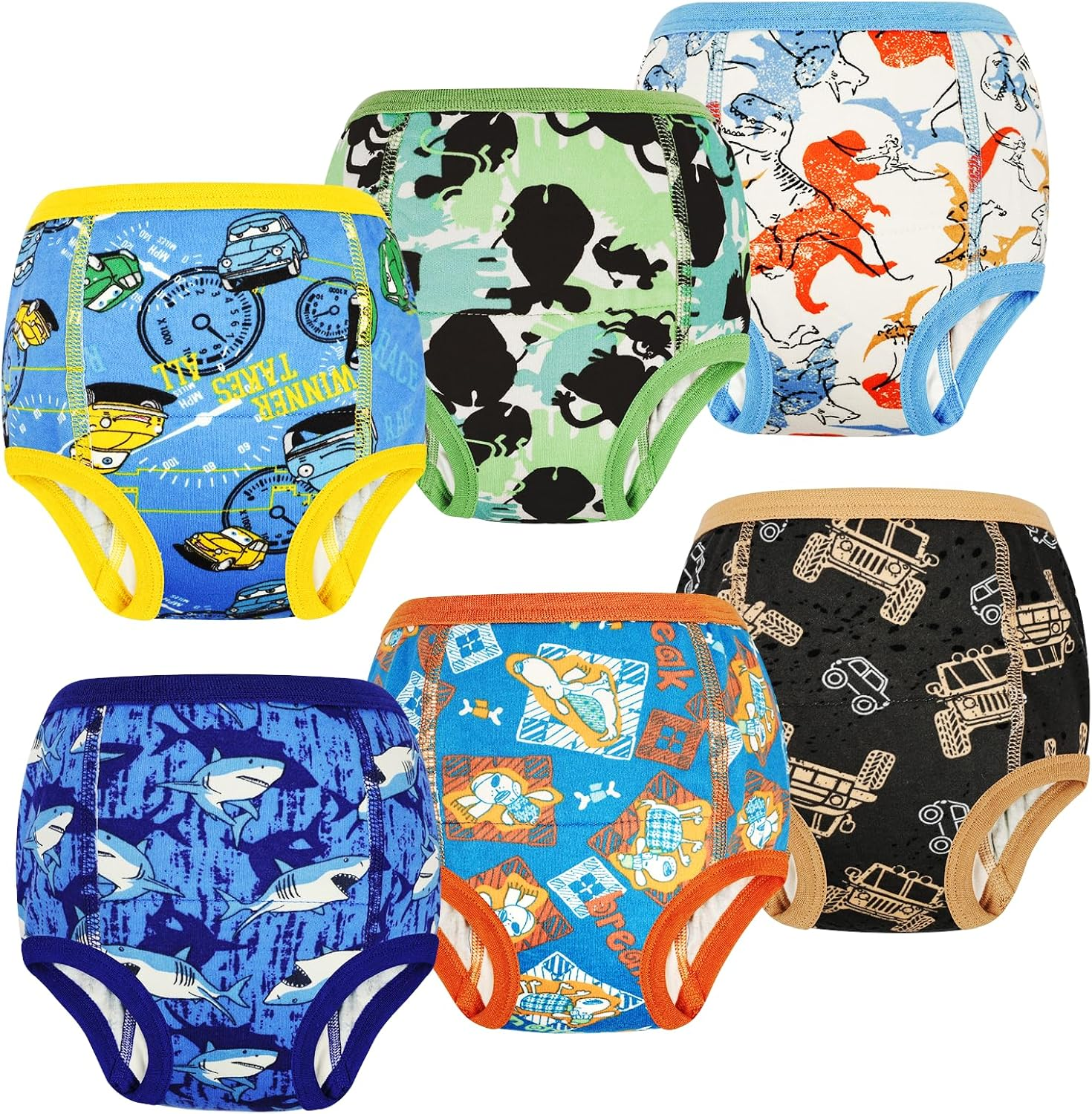 Moomoo Baby 6 Packs Potty Training Pants for Girls Absorbent Cotton Washable and Reusable 2T