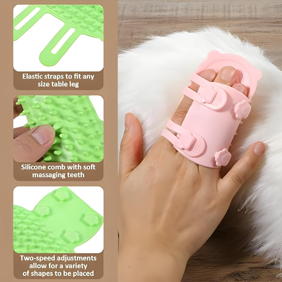 Pet Tickling Artifact 2-In-1 Silicone Cat Brush for Long Hair,Soft Tickling Comb Pet Brush,Adjustable Scratchers for Climbing Frames and Table Legs, Reduces Shedding, Scratching and Itchiness 8 Pcs.